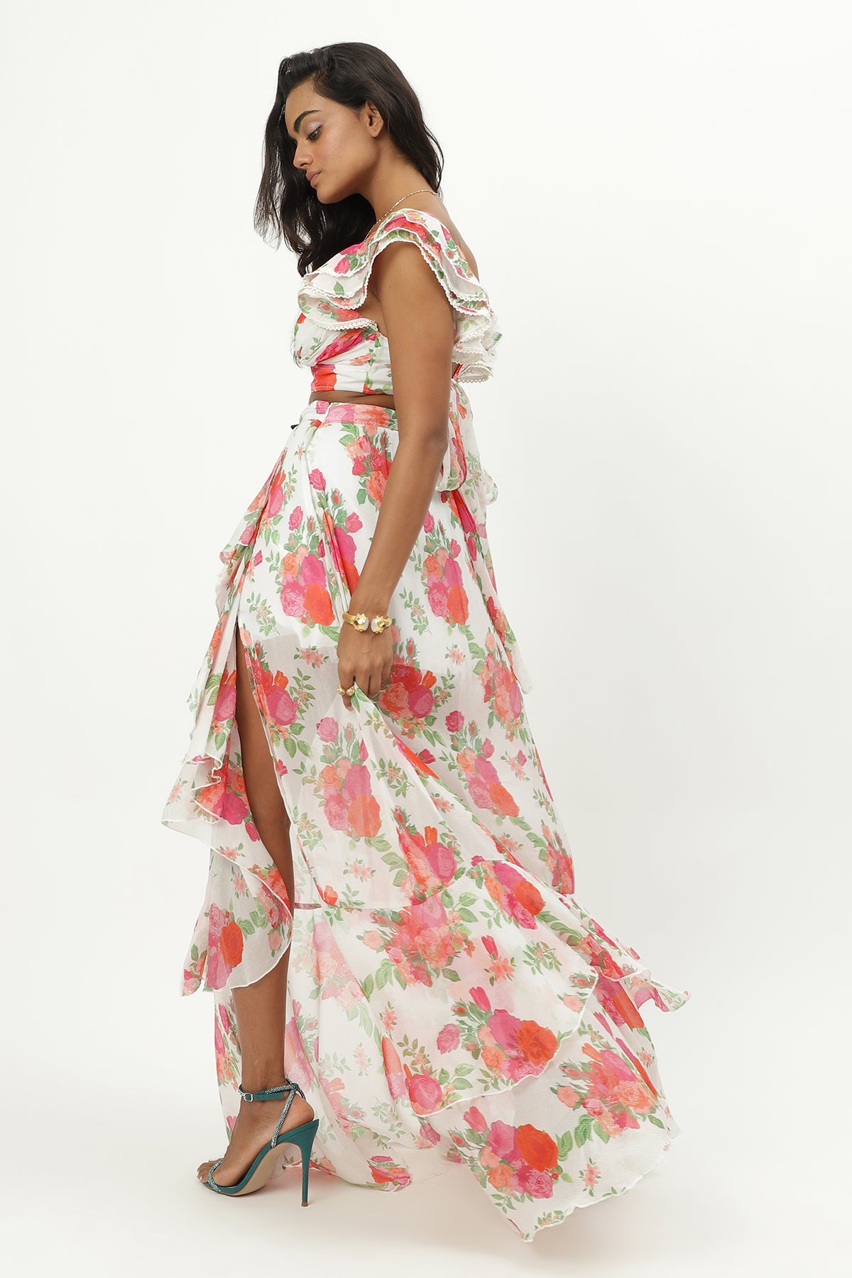 KELLY SKIRT - WHITE FLORAL