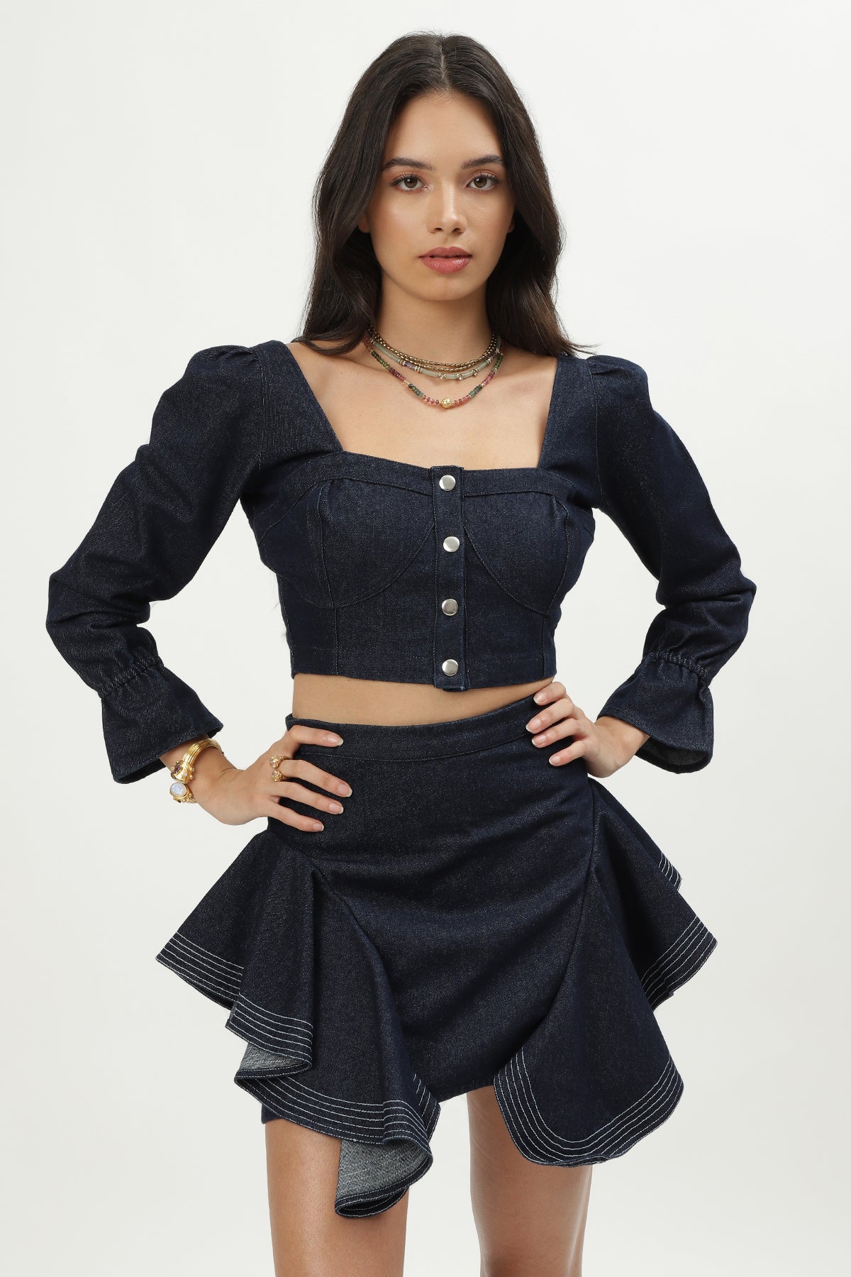 SHARON TOP - DENIM