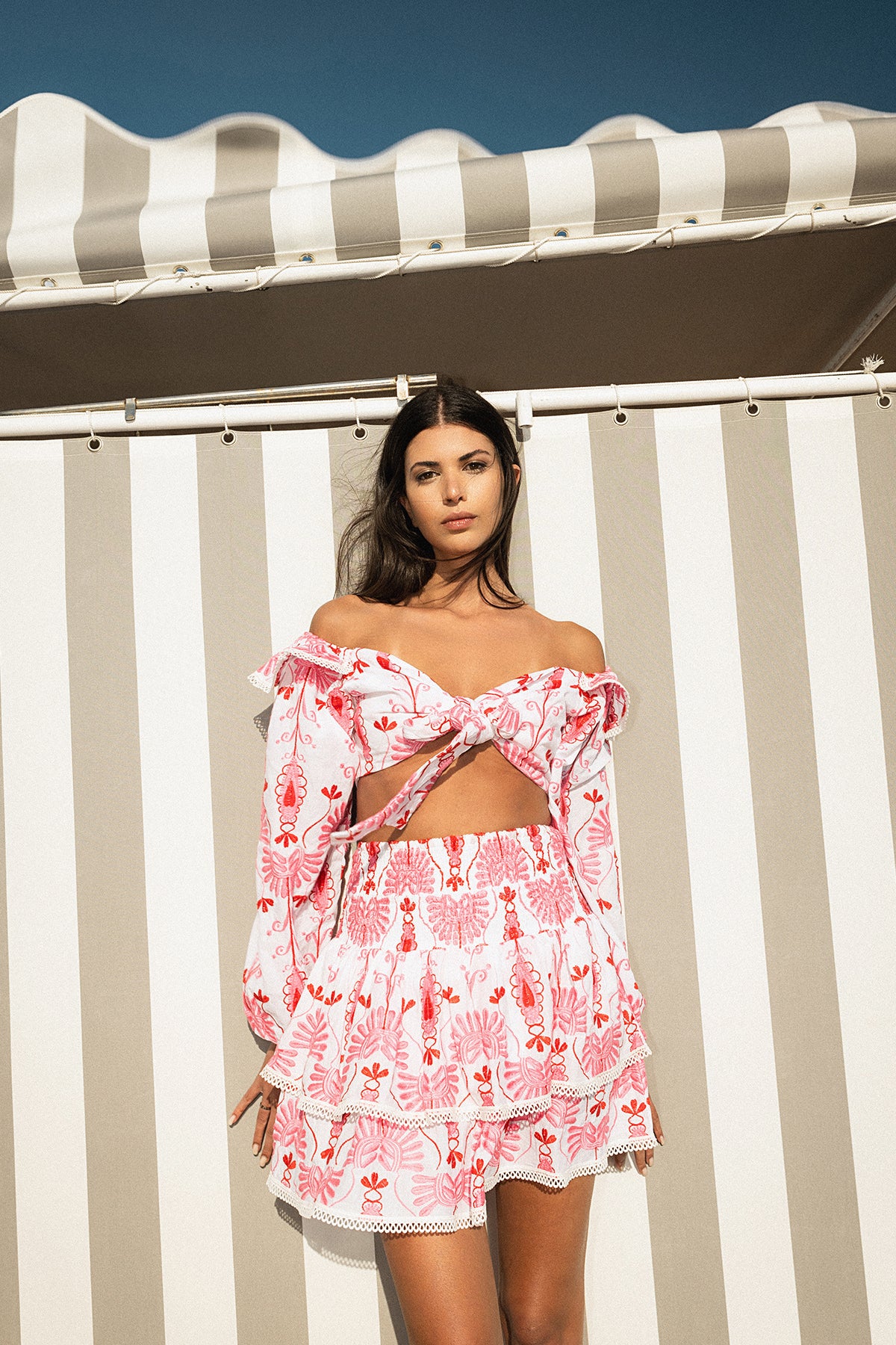 PAULINA SKIRT - PINK EMBROIDERY