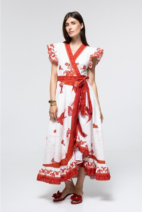 ROBE CAMILLE - RED PARROT