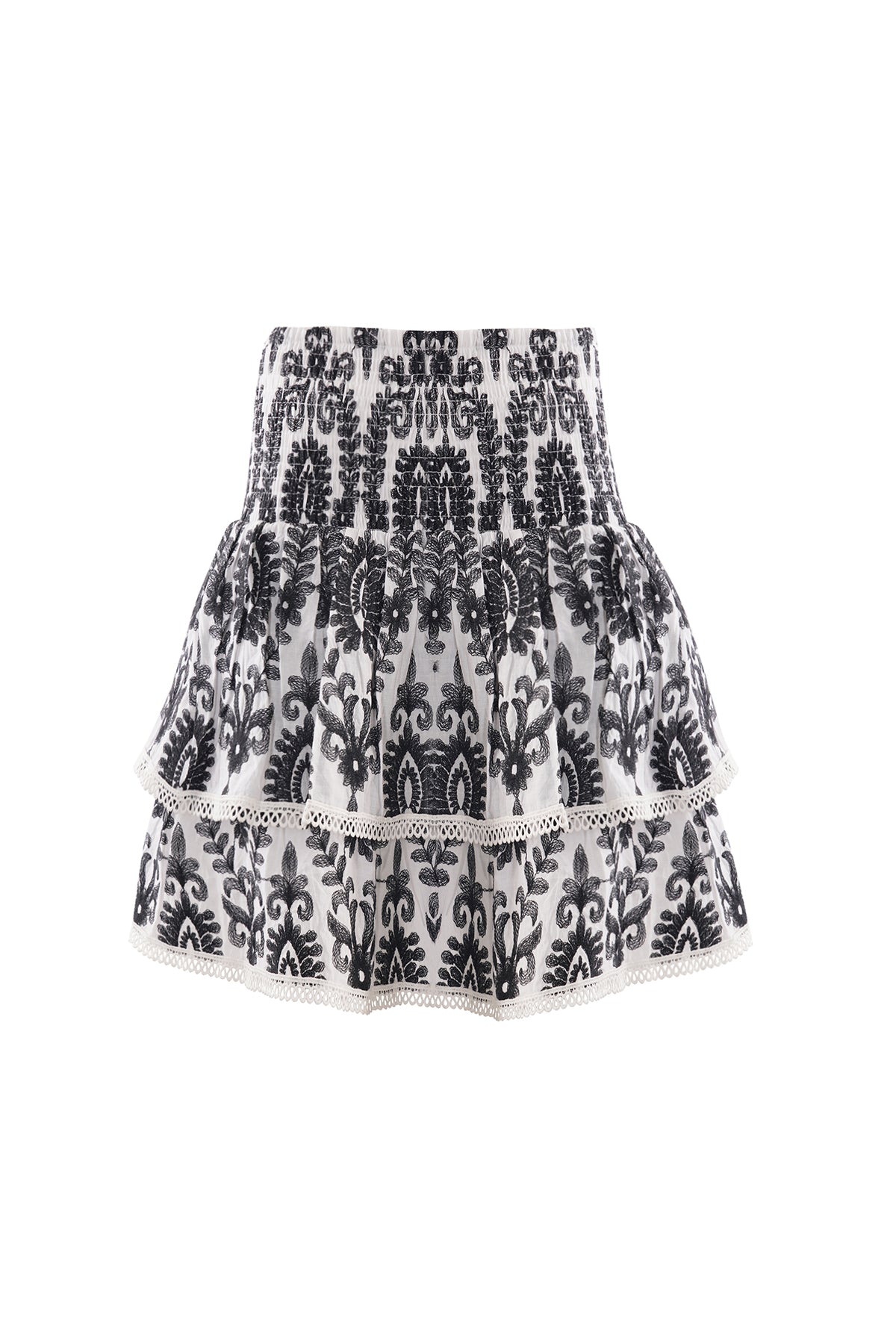 PAULINA SKIRT - BLACK EMBROIDERY