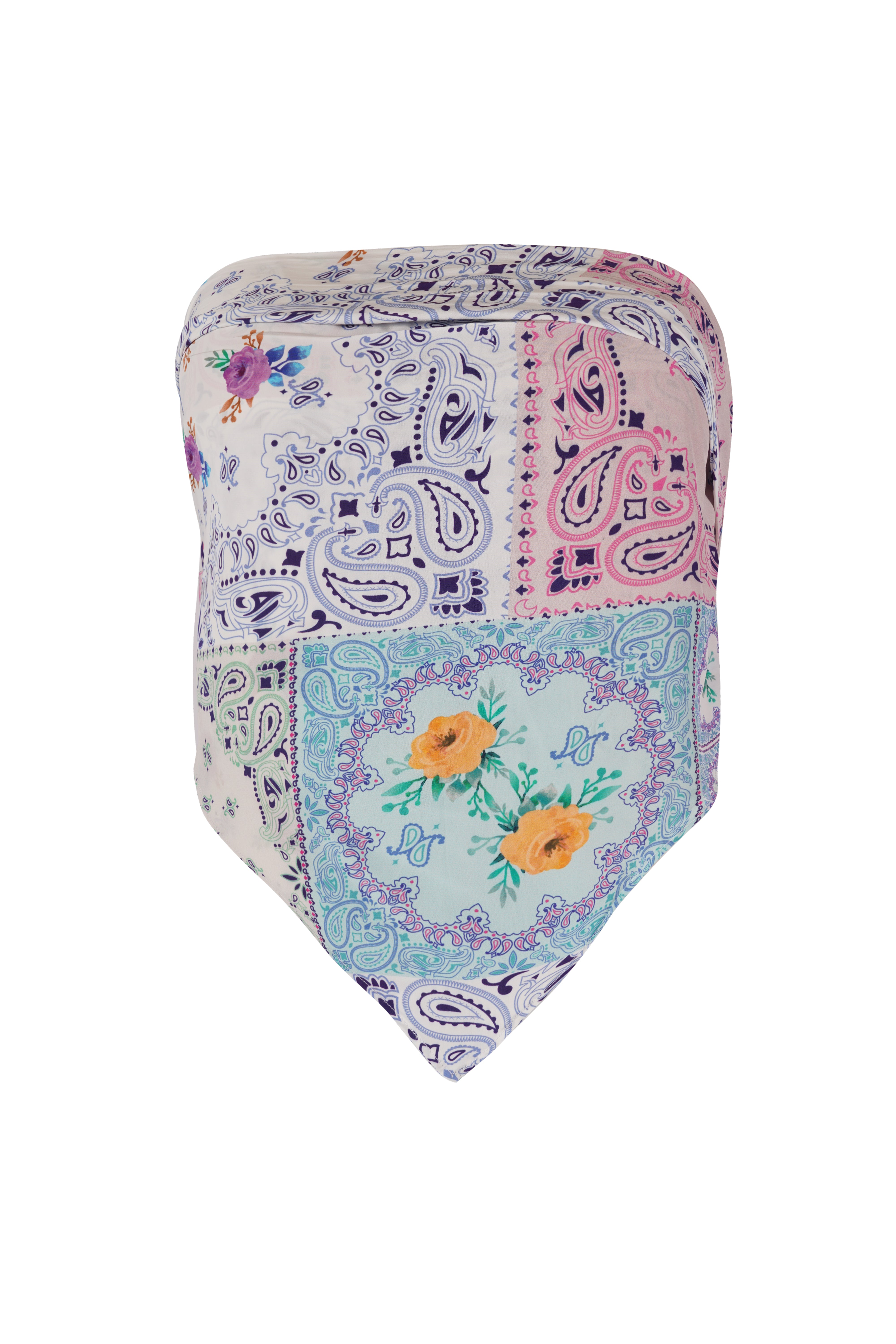 TOP TRIANGLE - PAISLEY FLORAL PATCH