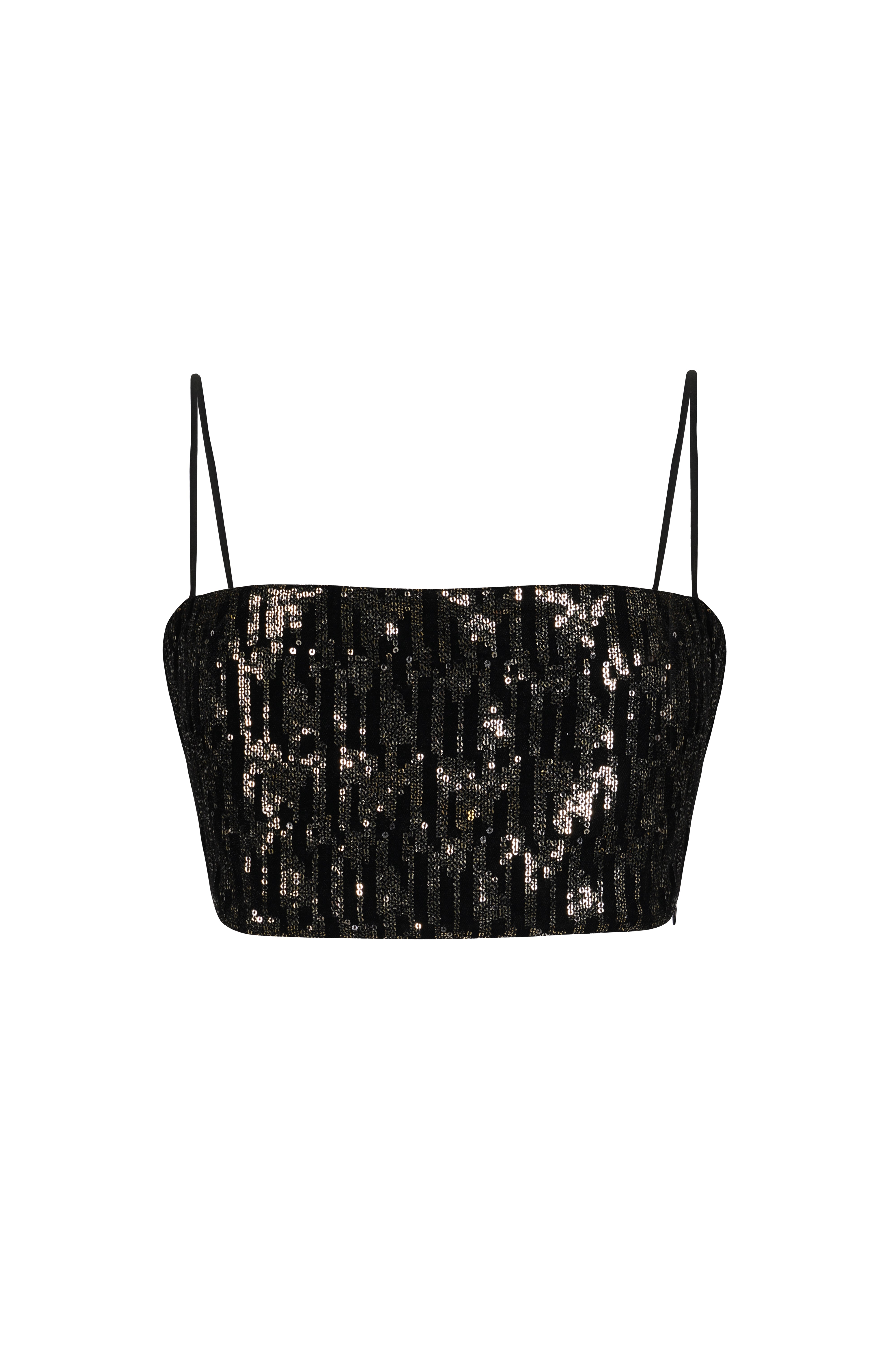 BRA TOP - GOLD SEQUINS