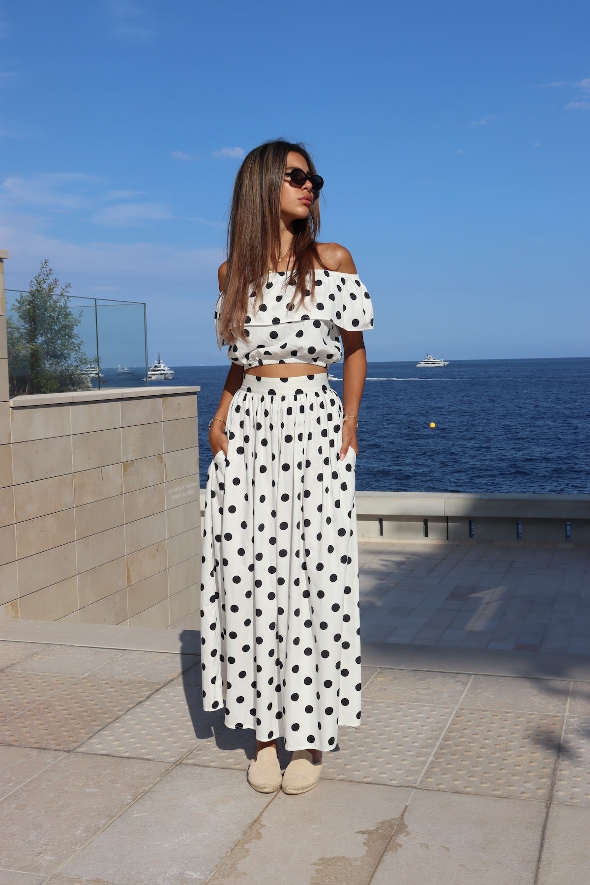 JUPE FLAVY - WHITE POLKA
