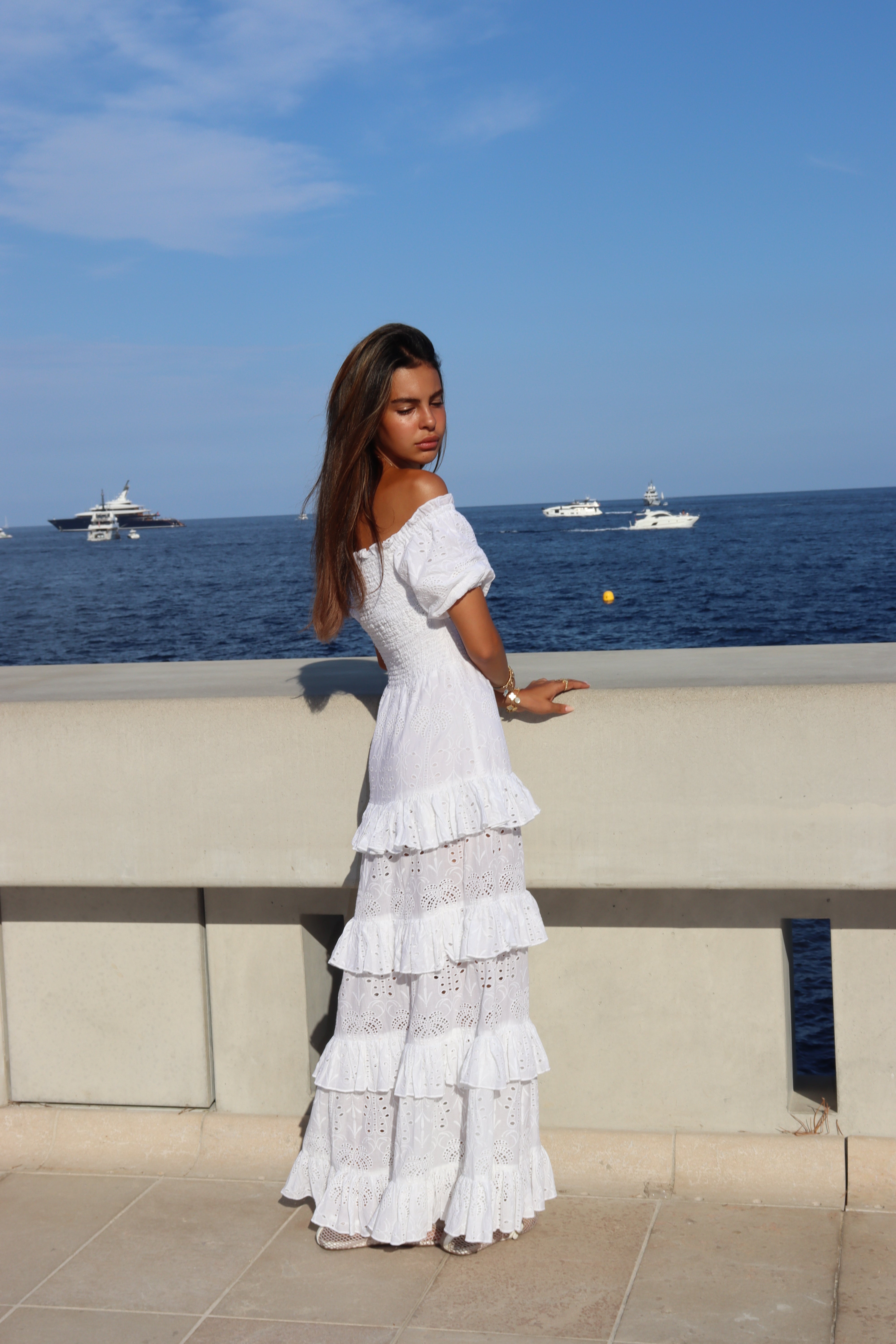 ROBE LARA - WHITE PALM TREE