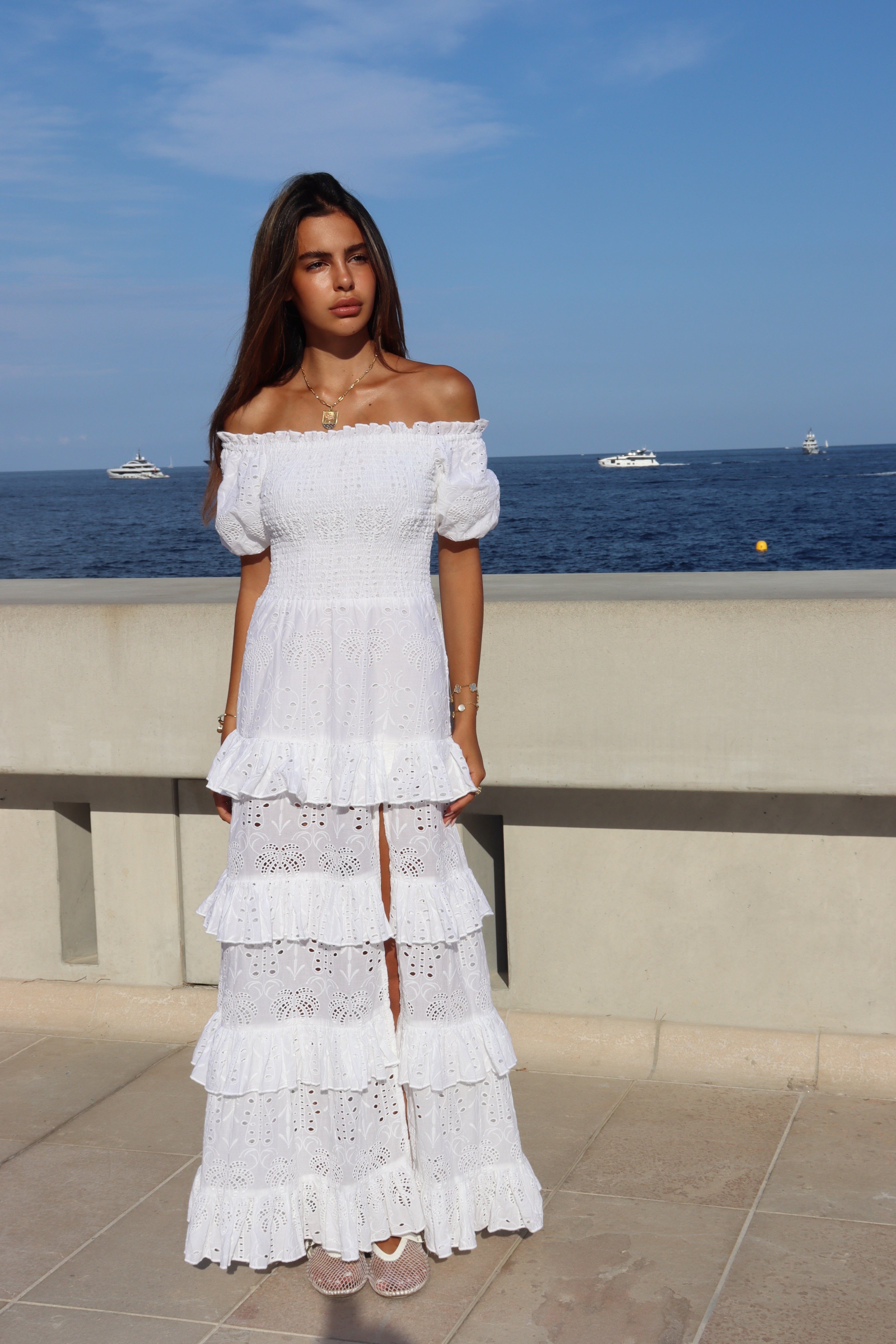 ROBE LARA - WHITE PALM TREE