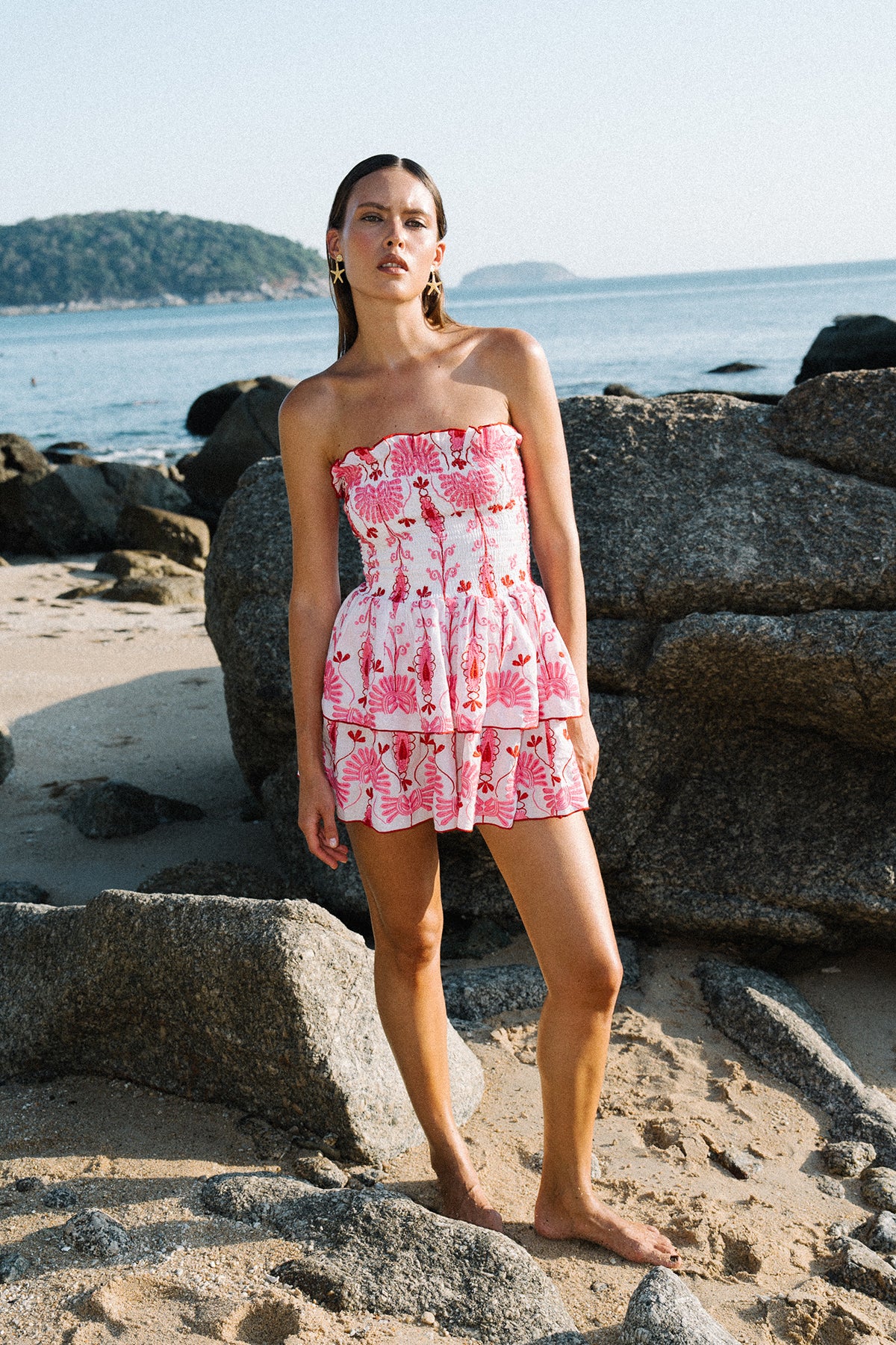 INES DRESS - PINK EMBROIDERY