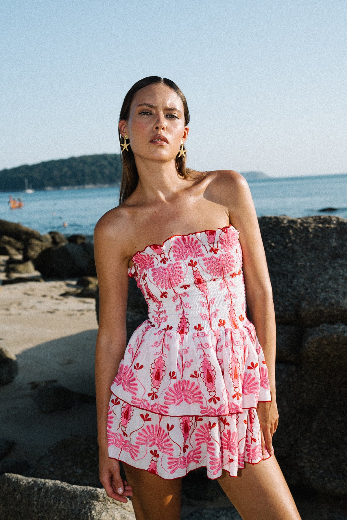 INES DRESS - PINK EMBROIDERY