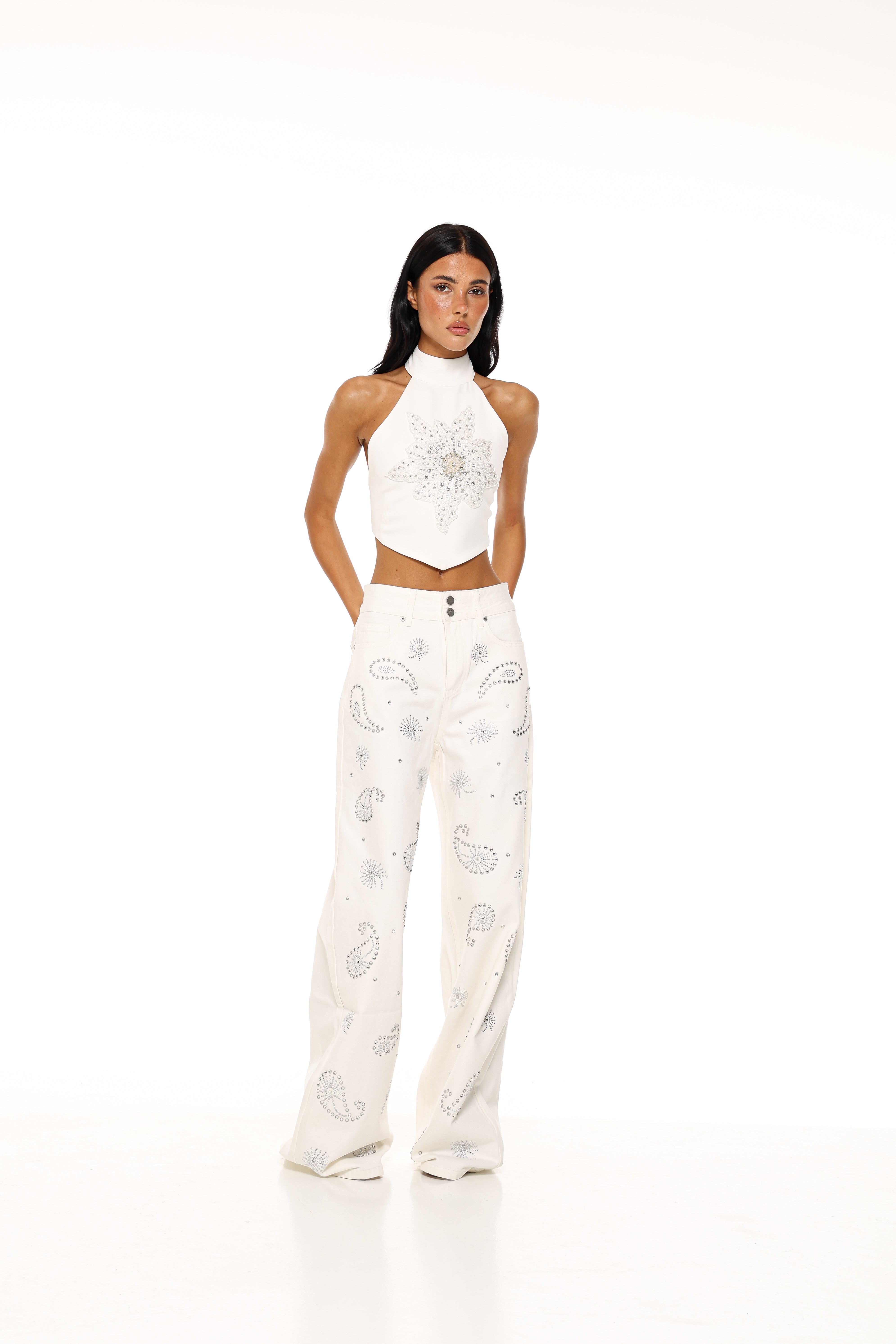 JEANS LARA - PAISLEY BLANC