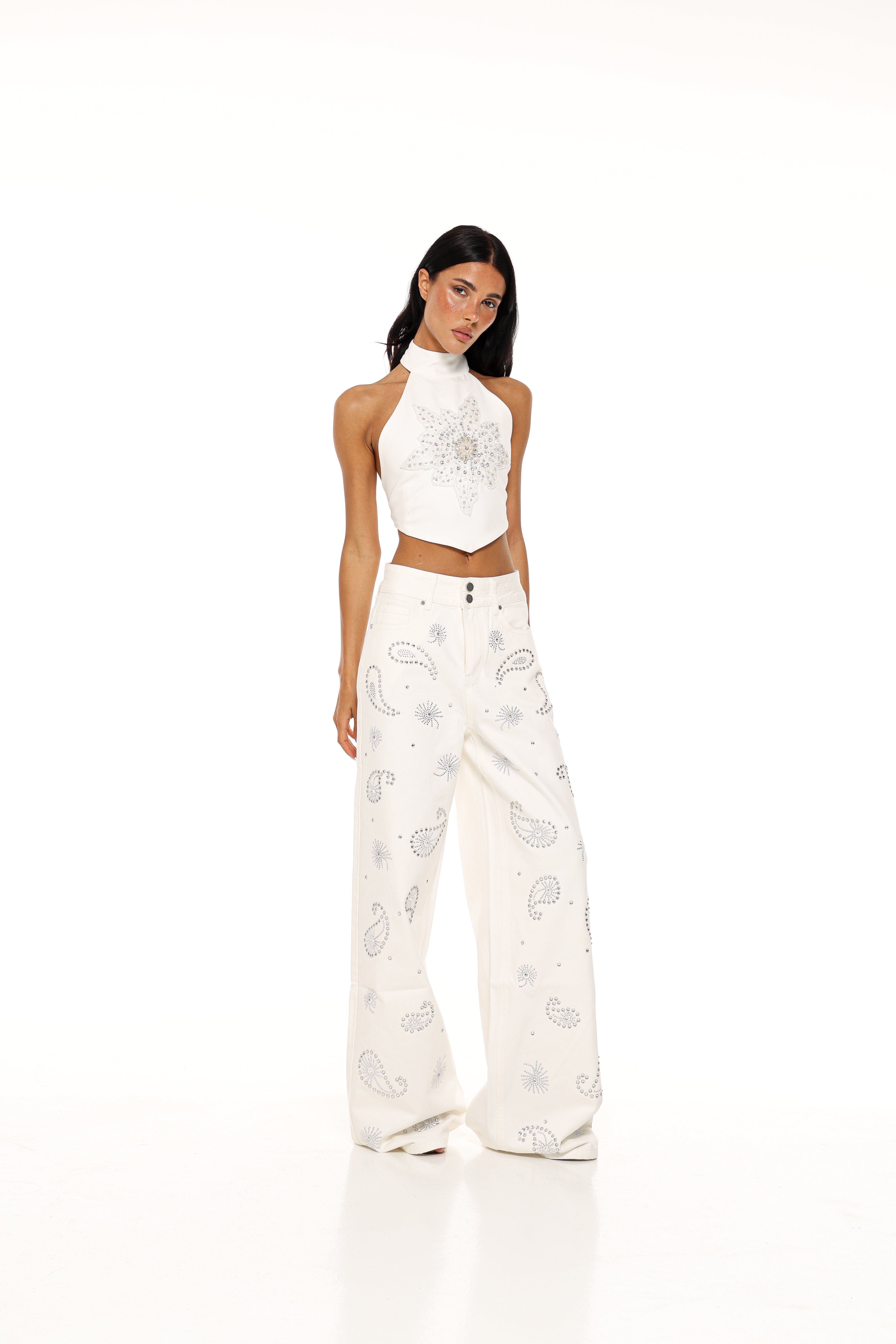 JEANS LARA - PAISLEY BLANC