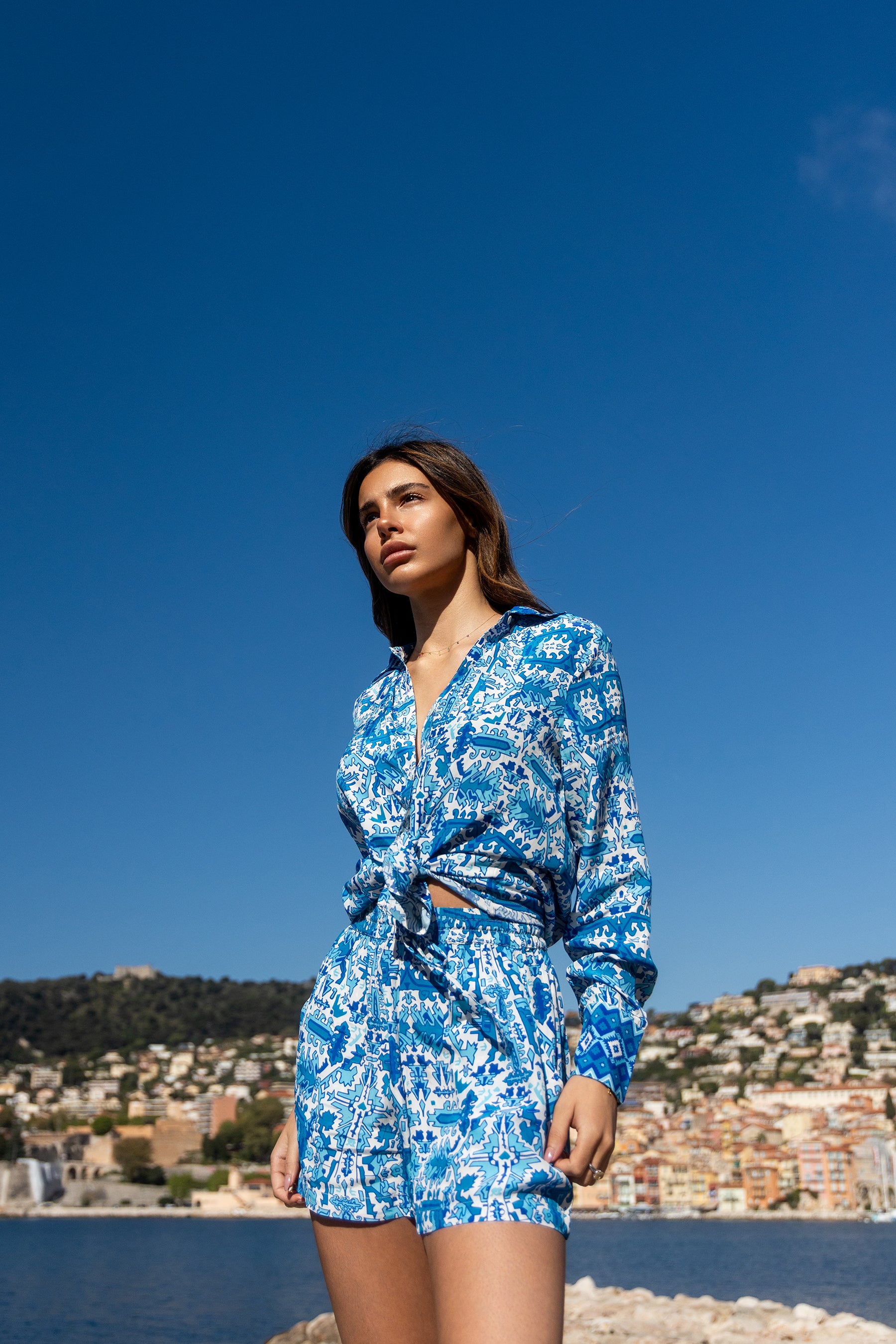 CHEMISE AMBER - BLEU AZTEC