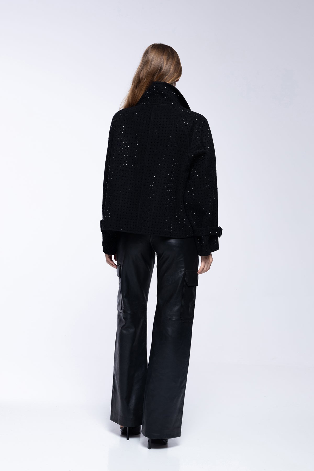 Pantalon cargo cuir noir – MARLEA Monte-Carlo