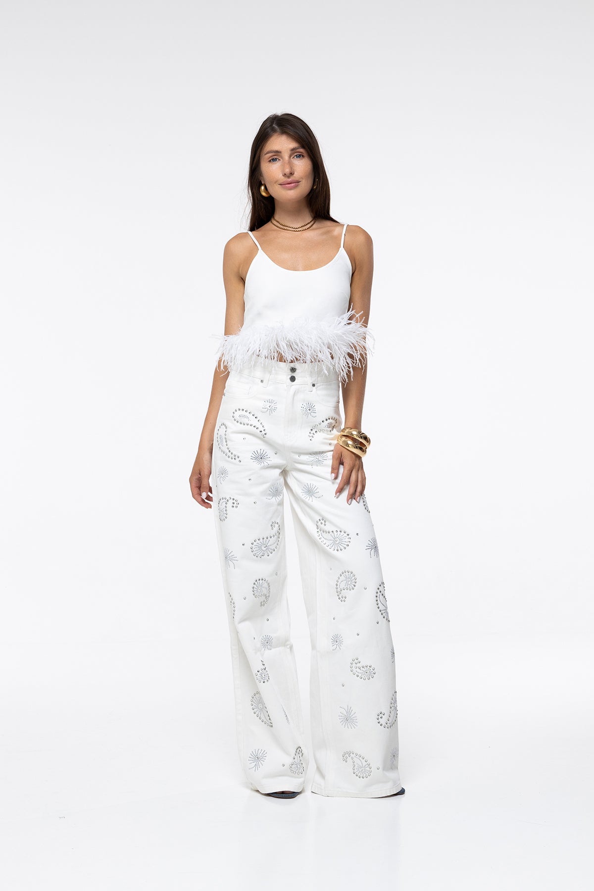 BRA TOP PLUMES - BLANC