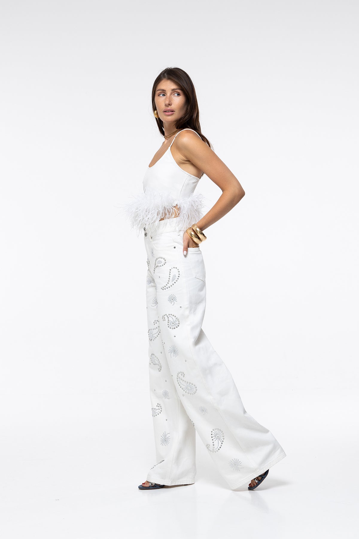 BRA TOP PLUMES - BLANC
