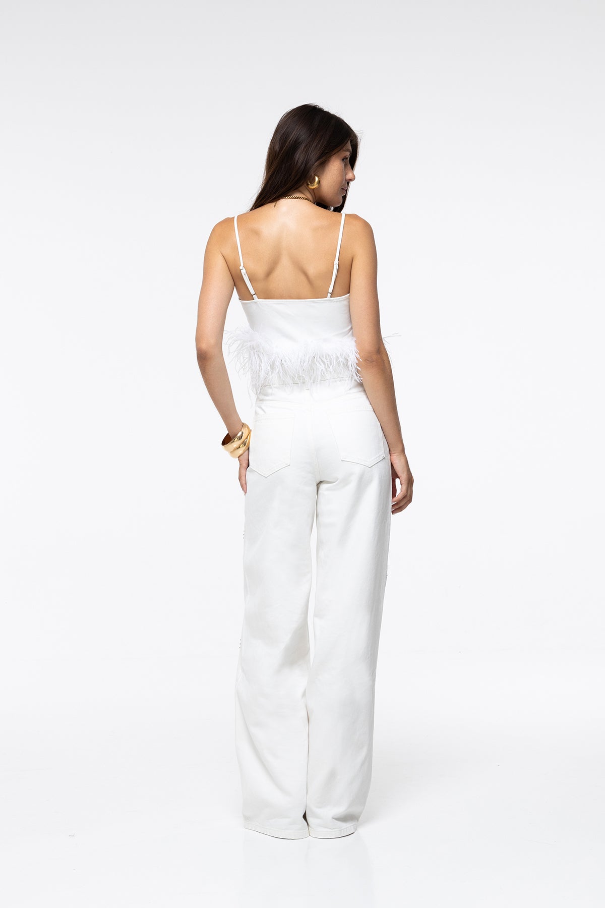 BRA TOP PLUMES - BLANC
