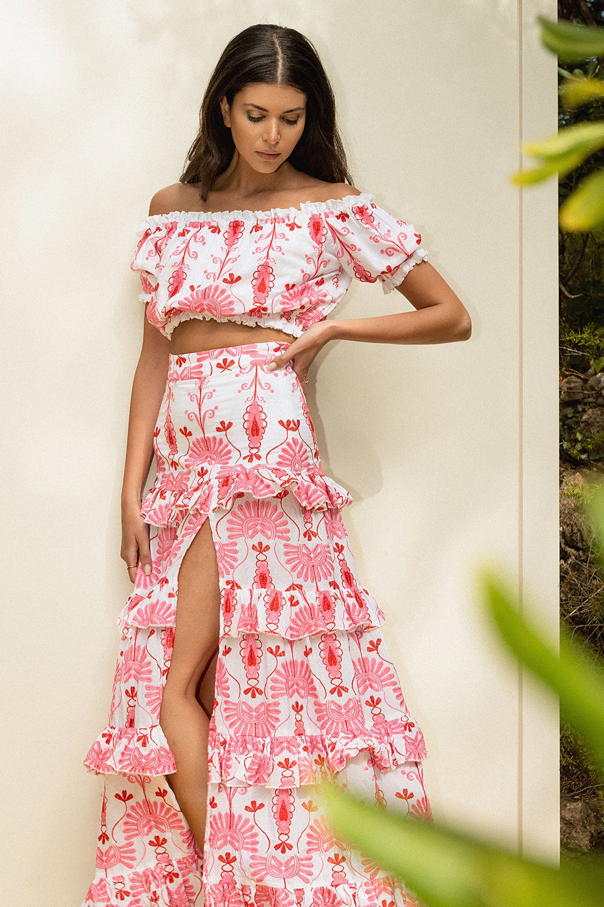 TOP JENNA - BRODERIES ROSE