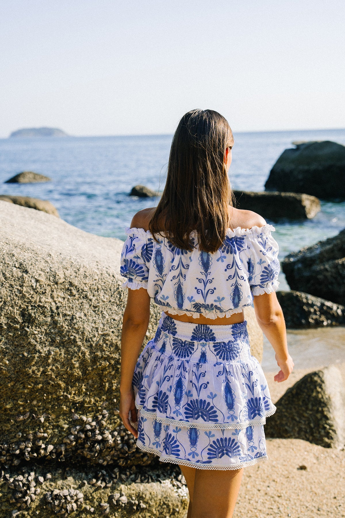 TOP JENNA - BRODERIES BLEU
