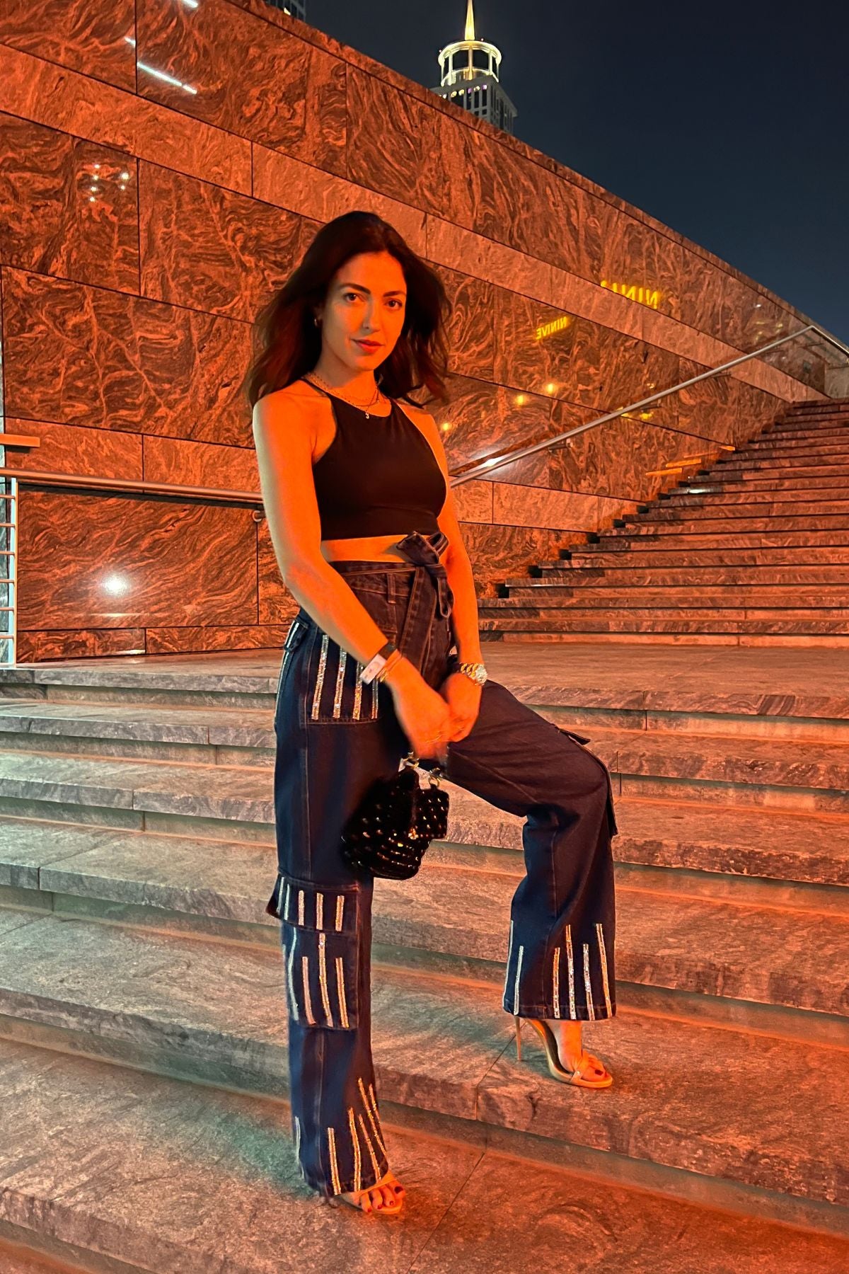 CARGO JEANS - STRASS