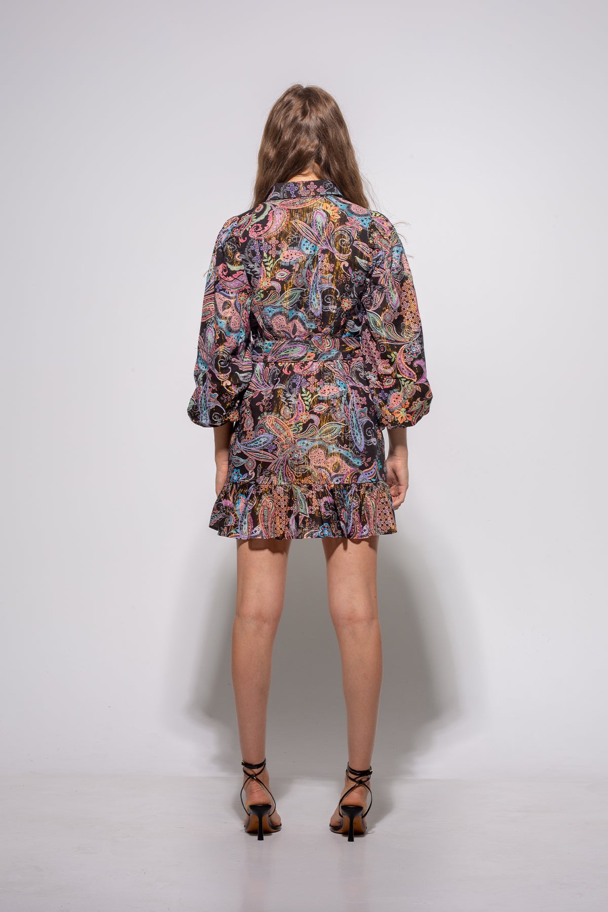 ZUHI DRESS - BLACK RAINBOW