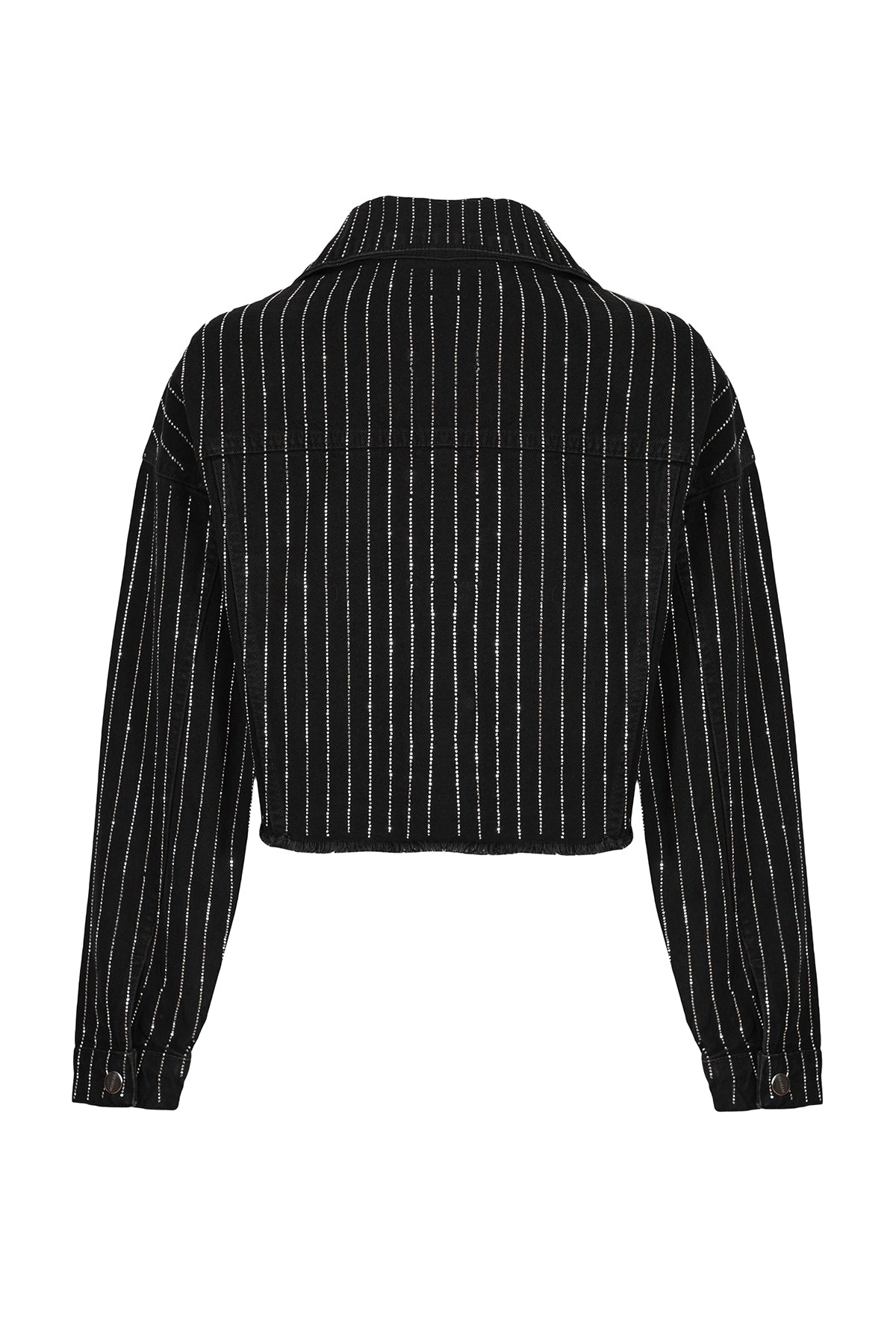 JEANS JACKET - BLACK STRASS