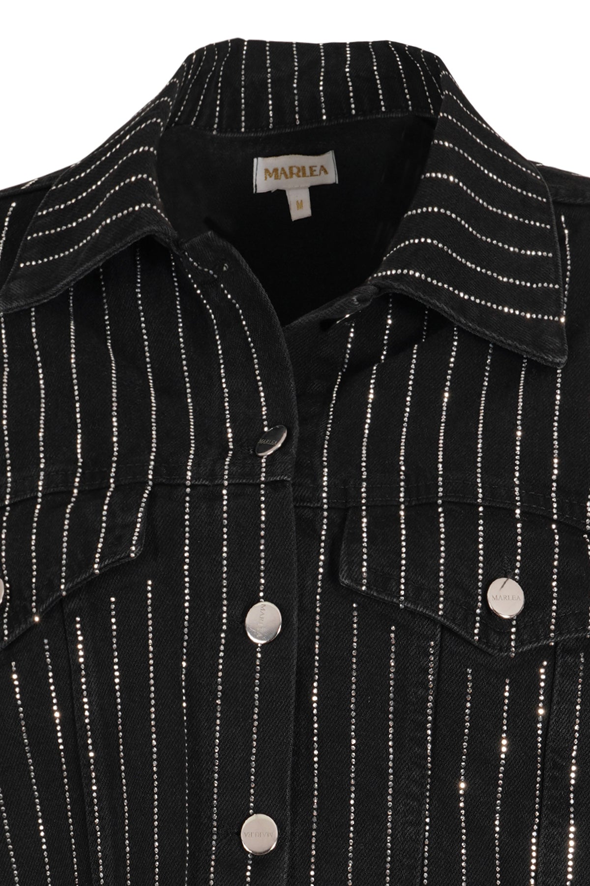 JEANS JACKET - BLACK STRASS