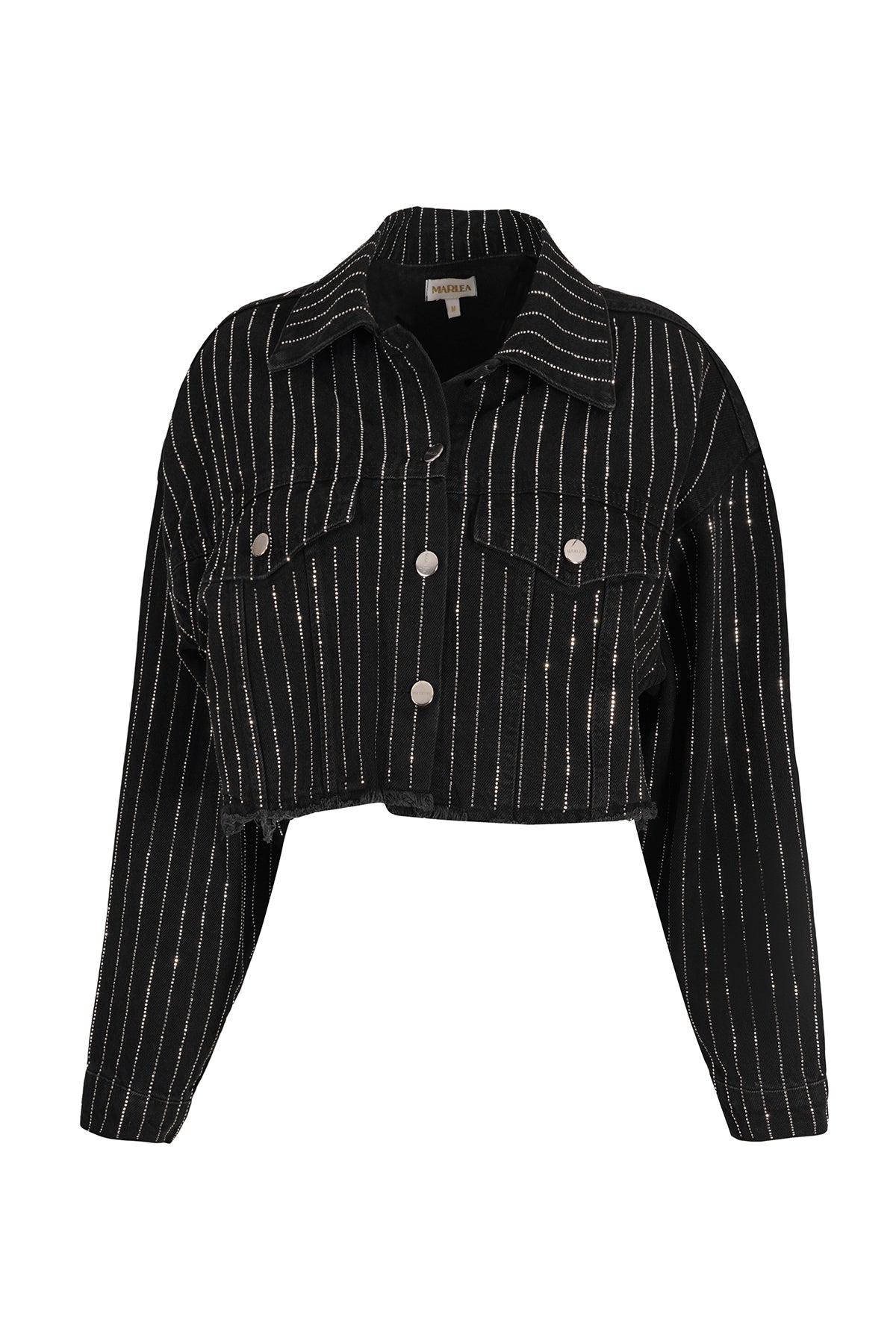 JEANS JACKET - BLACK STRASS