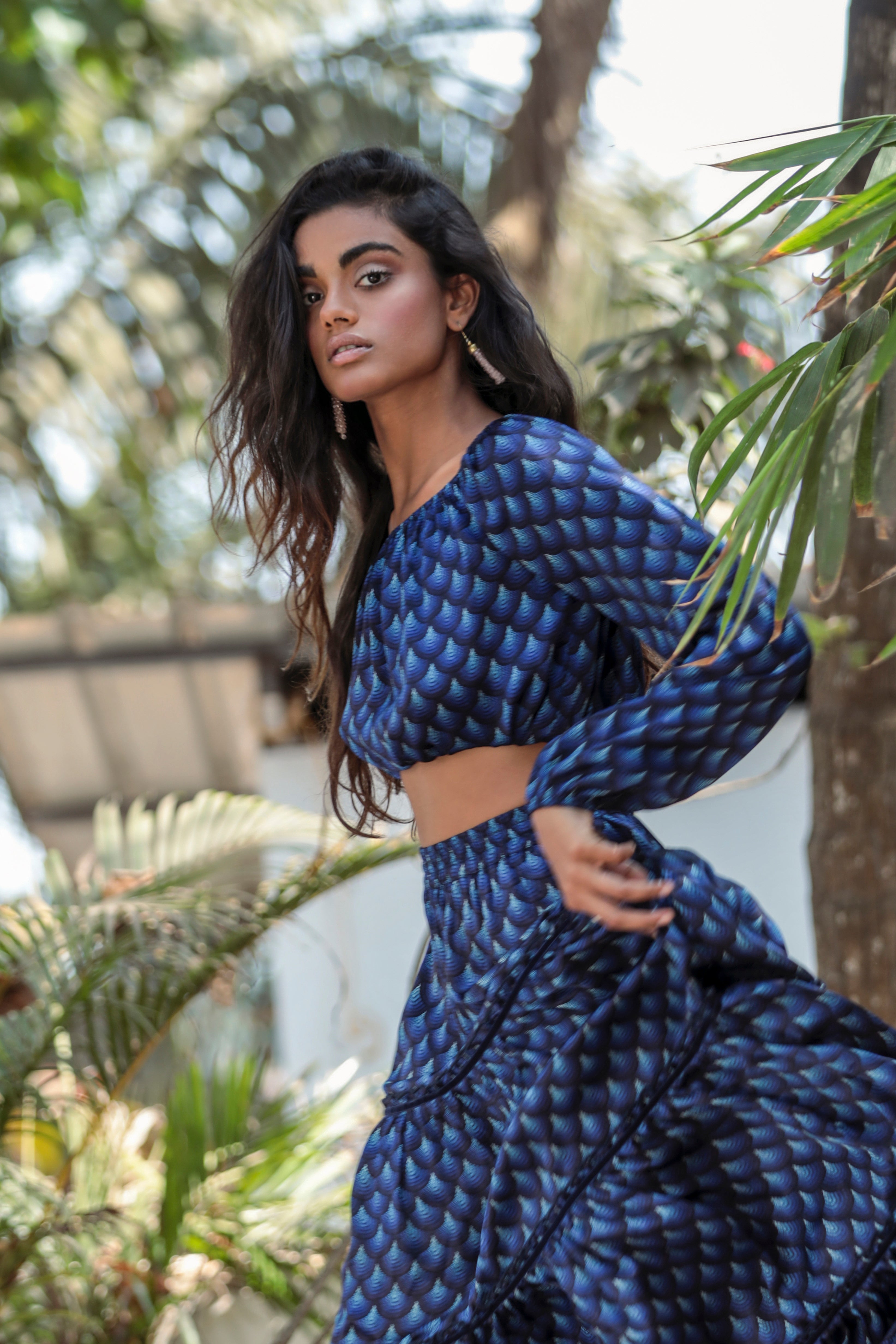 CROP TOP JOANA - SOIE PEACOCK
