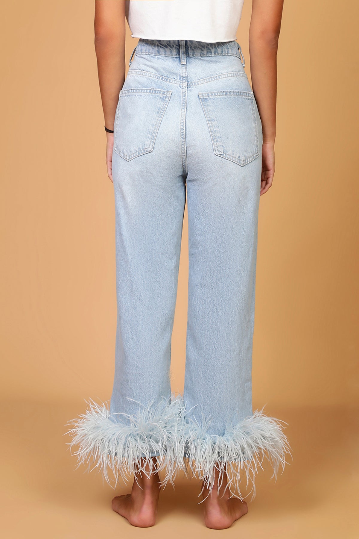 JEANS PLUMES - BLEU CLAIR