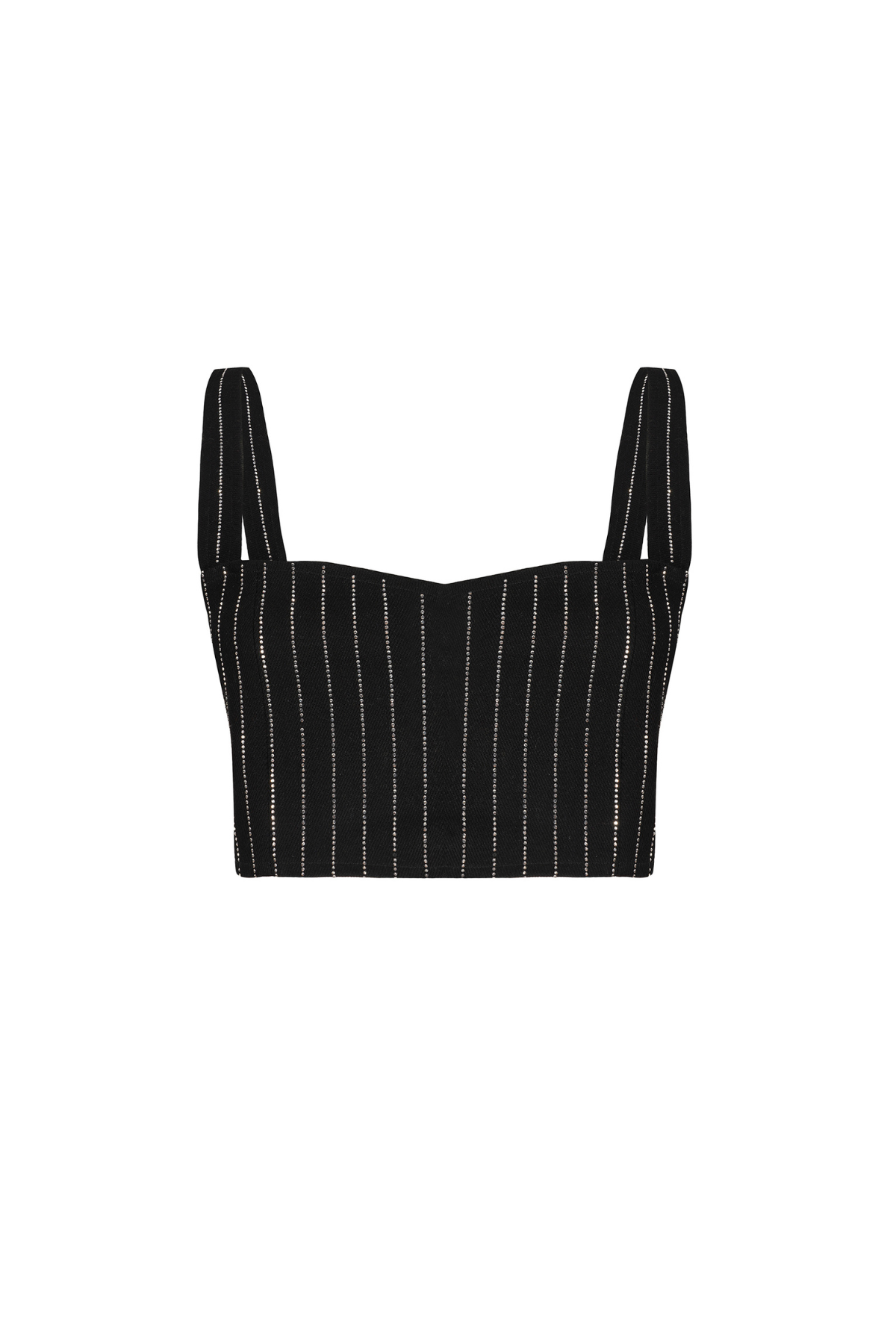 BRA TOP - BLACK STRASS