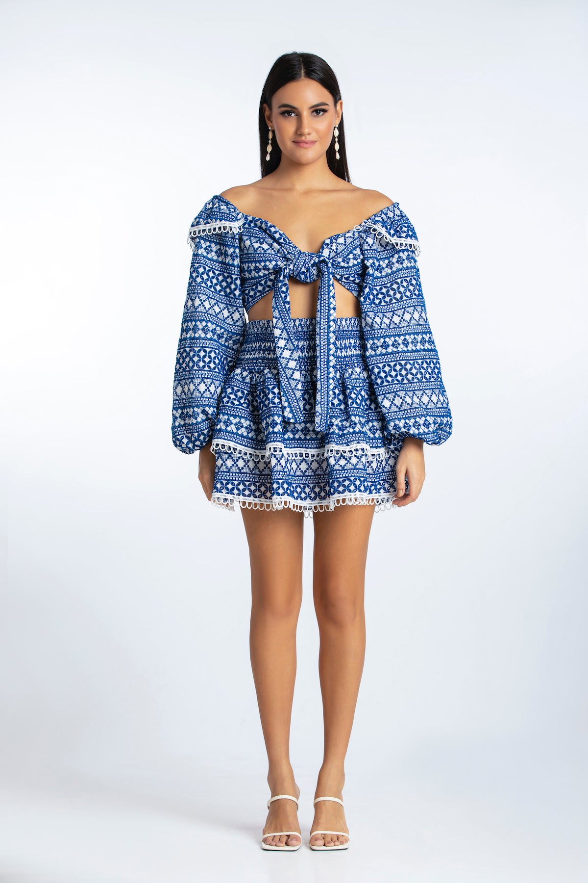 ALEKSANDRA TOP - NAVY EMBROIDERY
