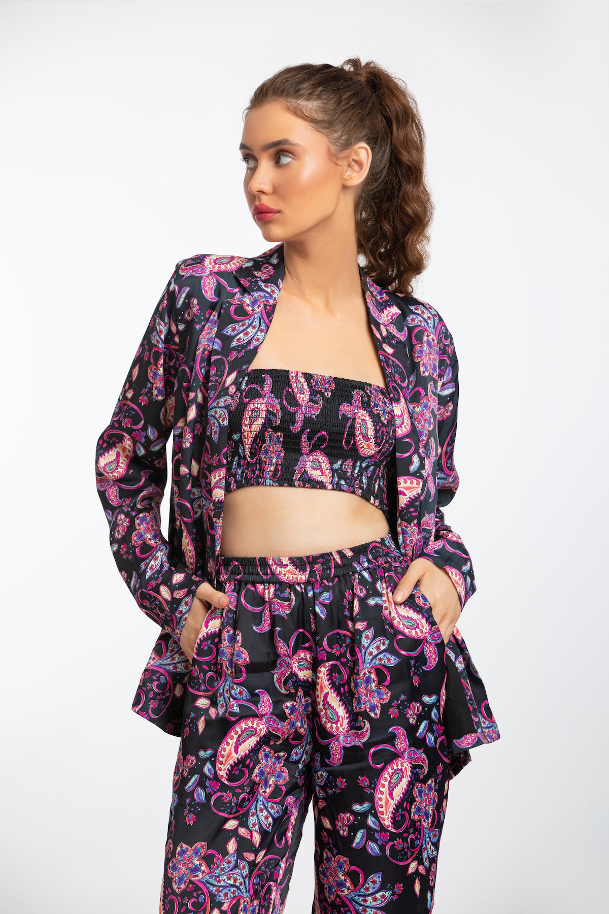 TUBE TOP - PURPLE PAISLEY