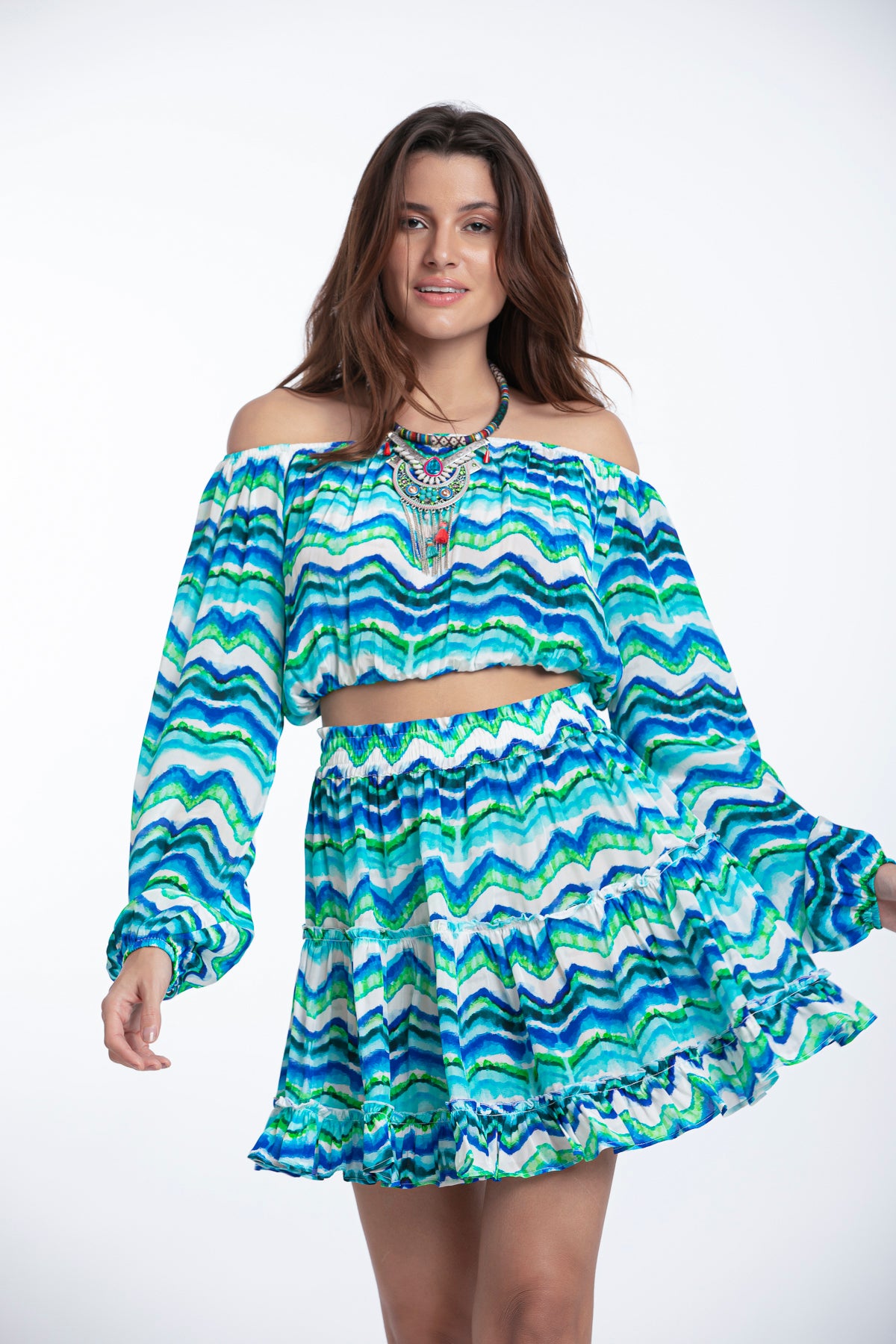 PAULINE SKIRT - AQUA