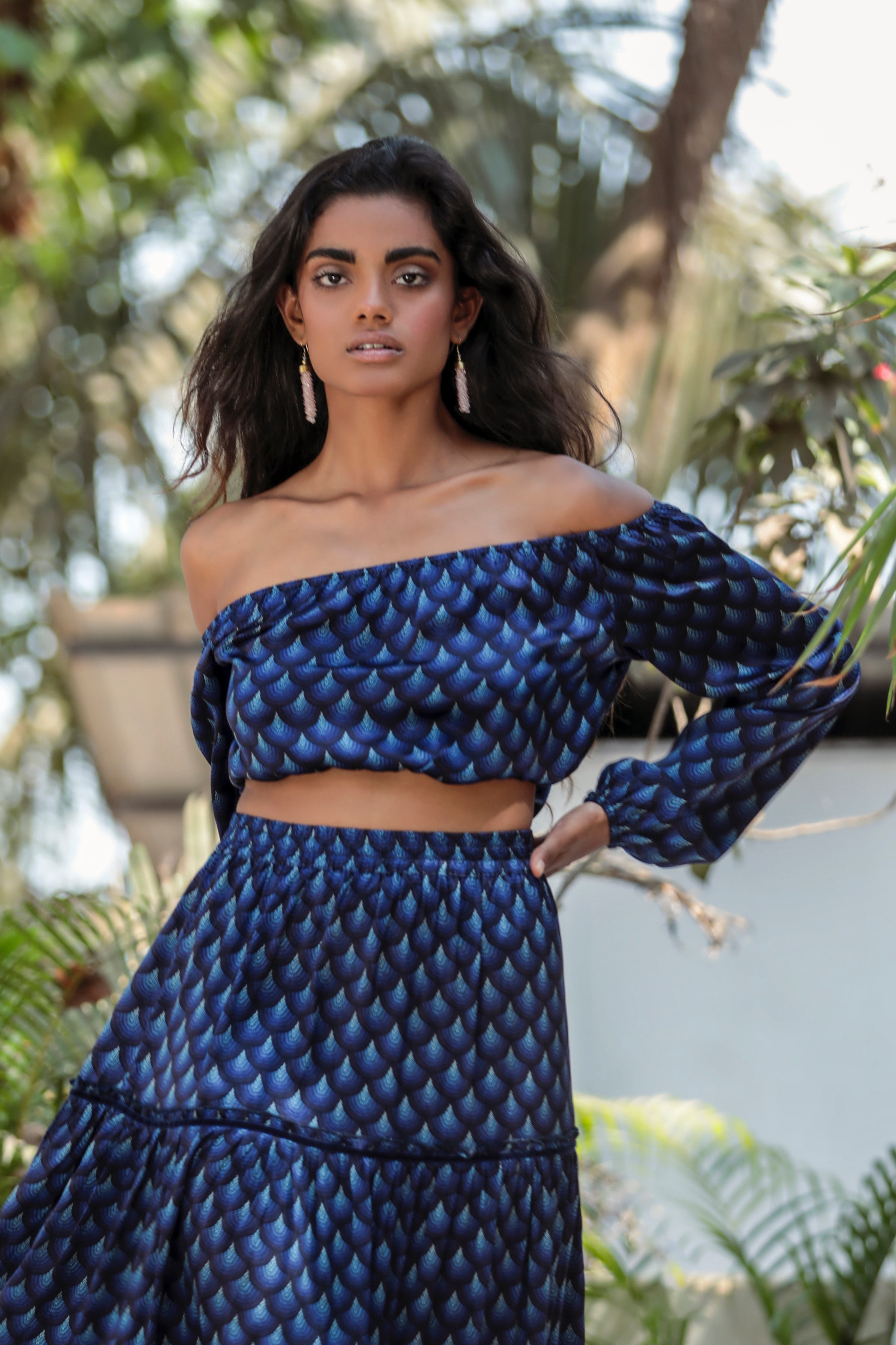 CROP TOP JOANA - SOIE PEACOCK