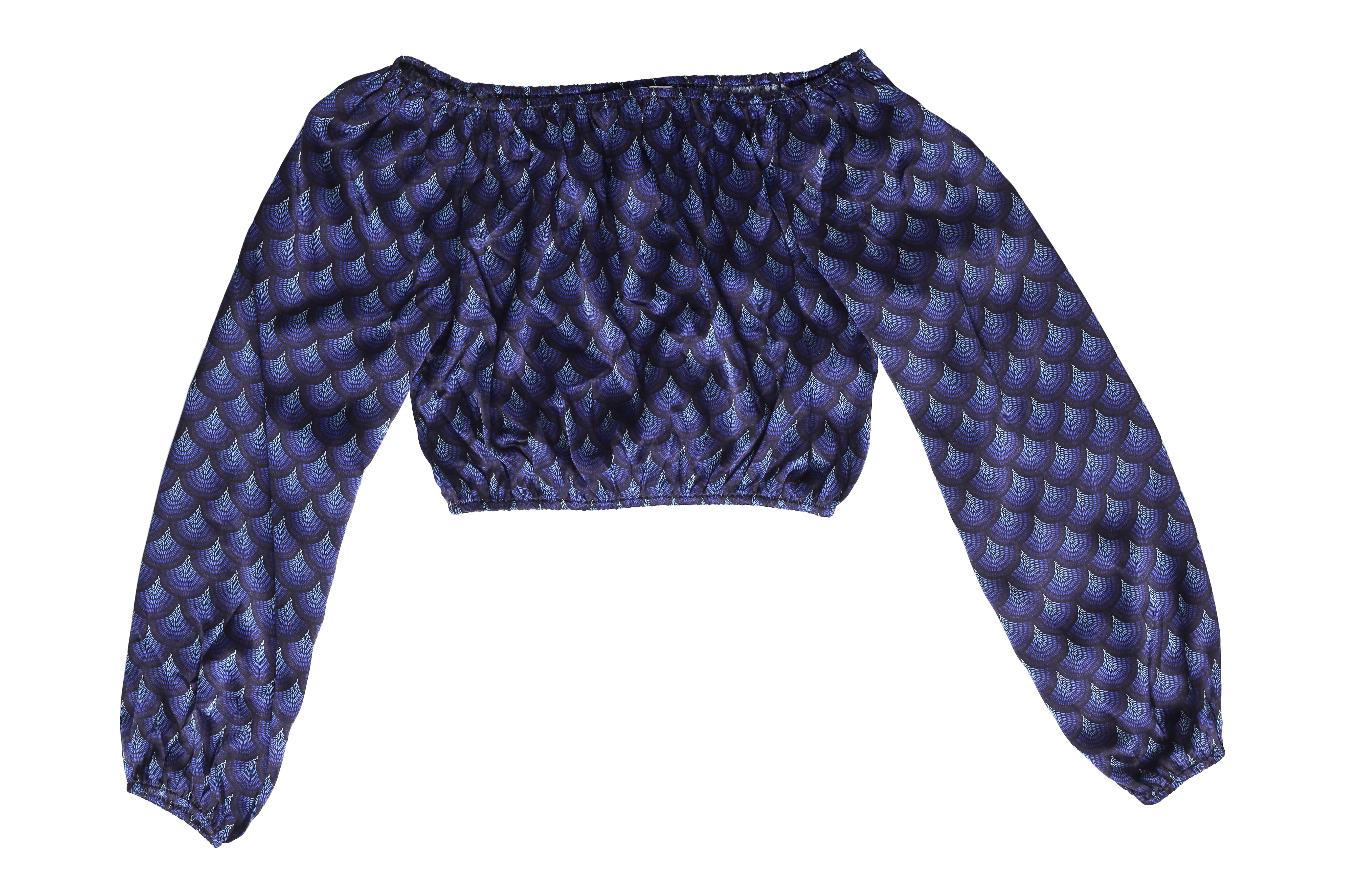 CROP TOP JOANA - SOIE PEACOCK