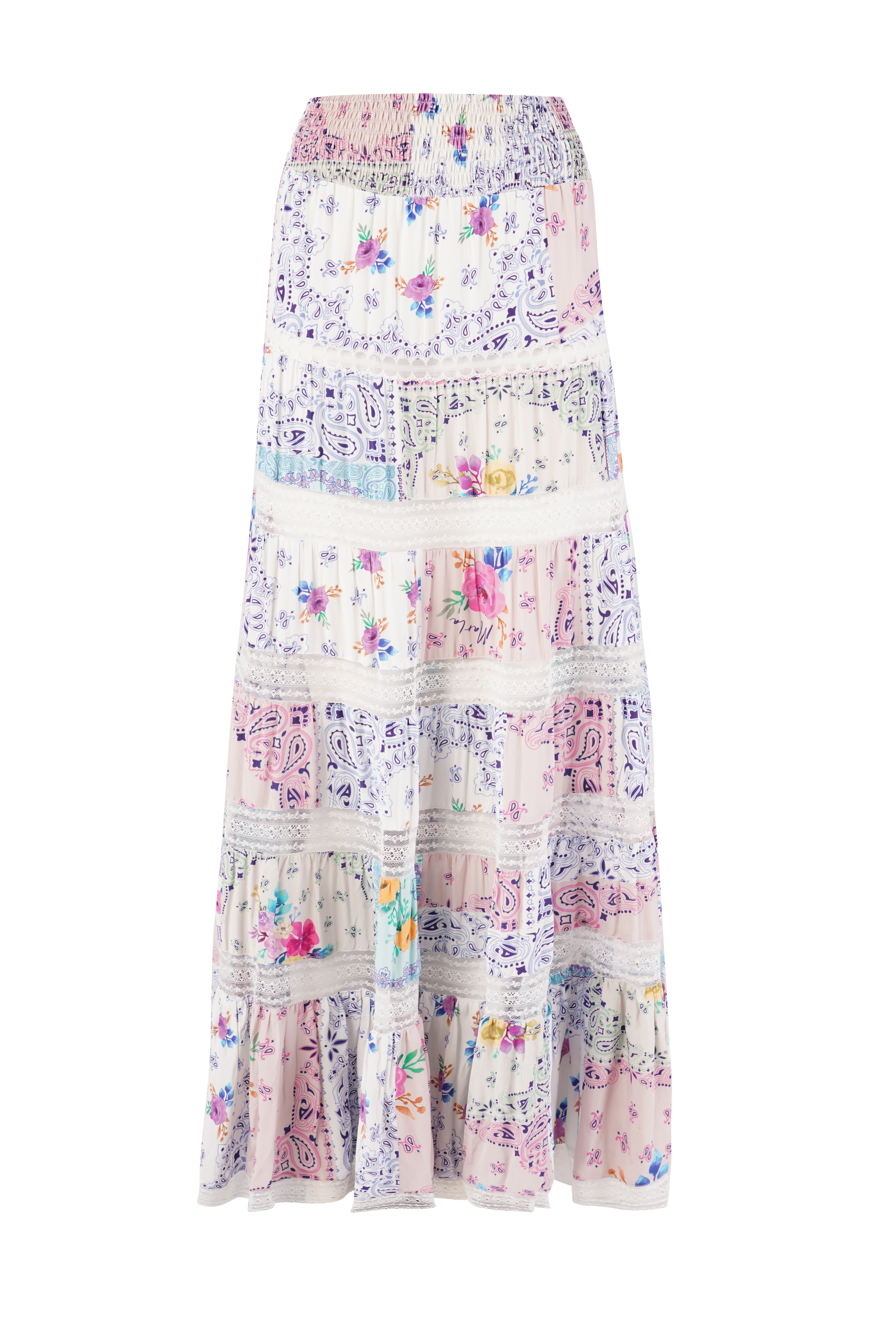 JUPE THEA - PAISLEY FLORAL PATCH