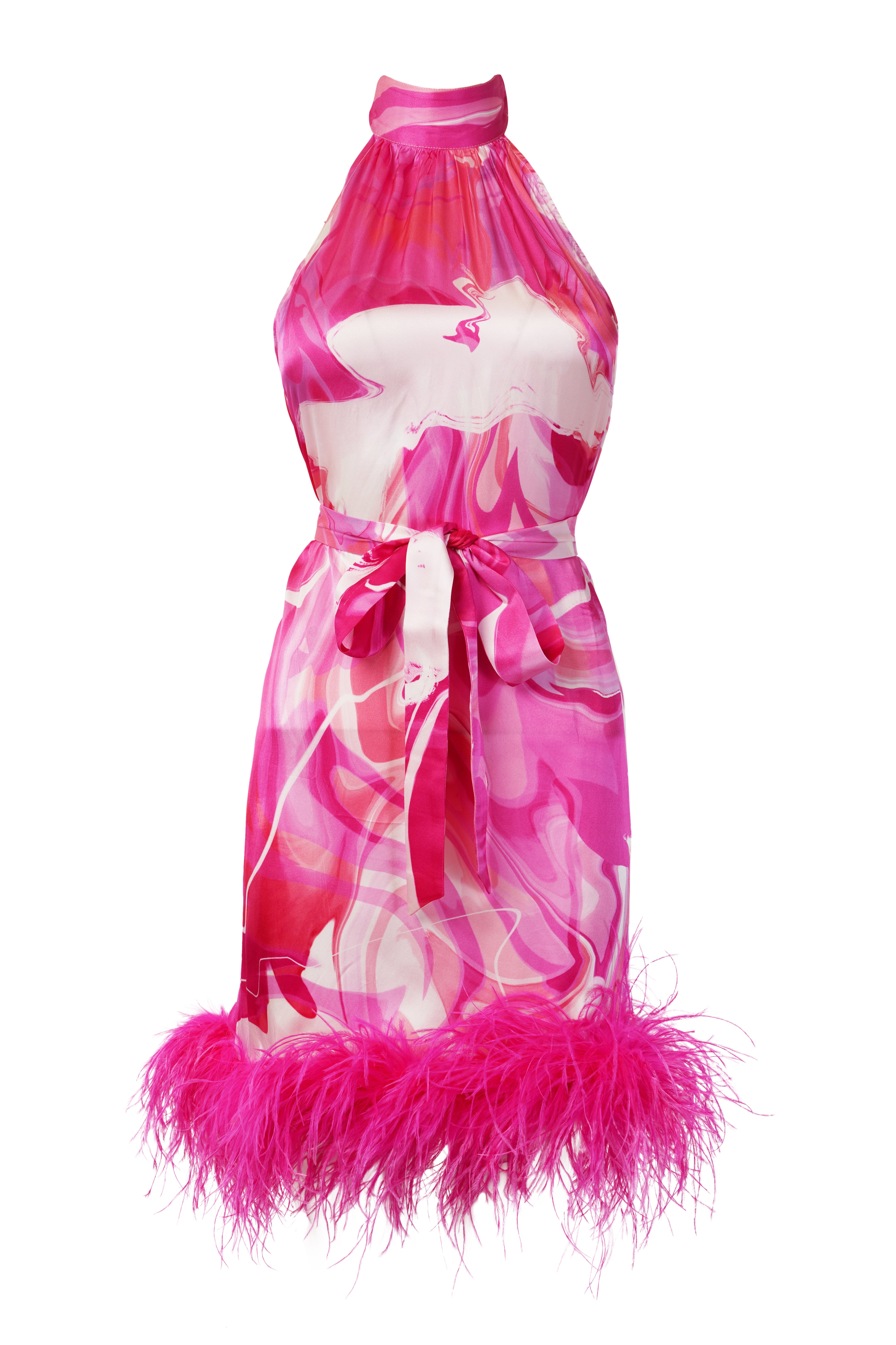 ROBE VALENTINE - PINK BOA