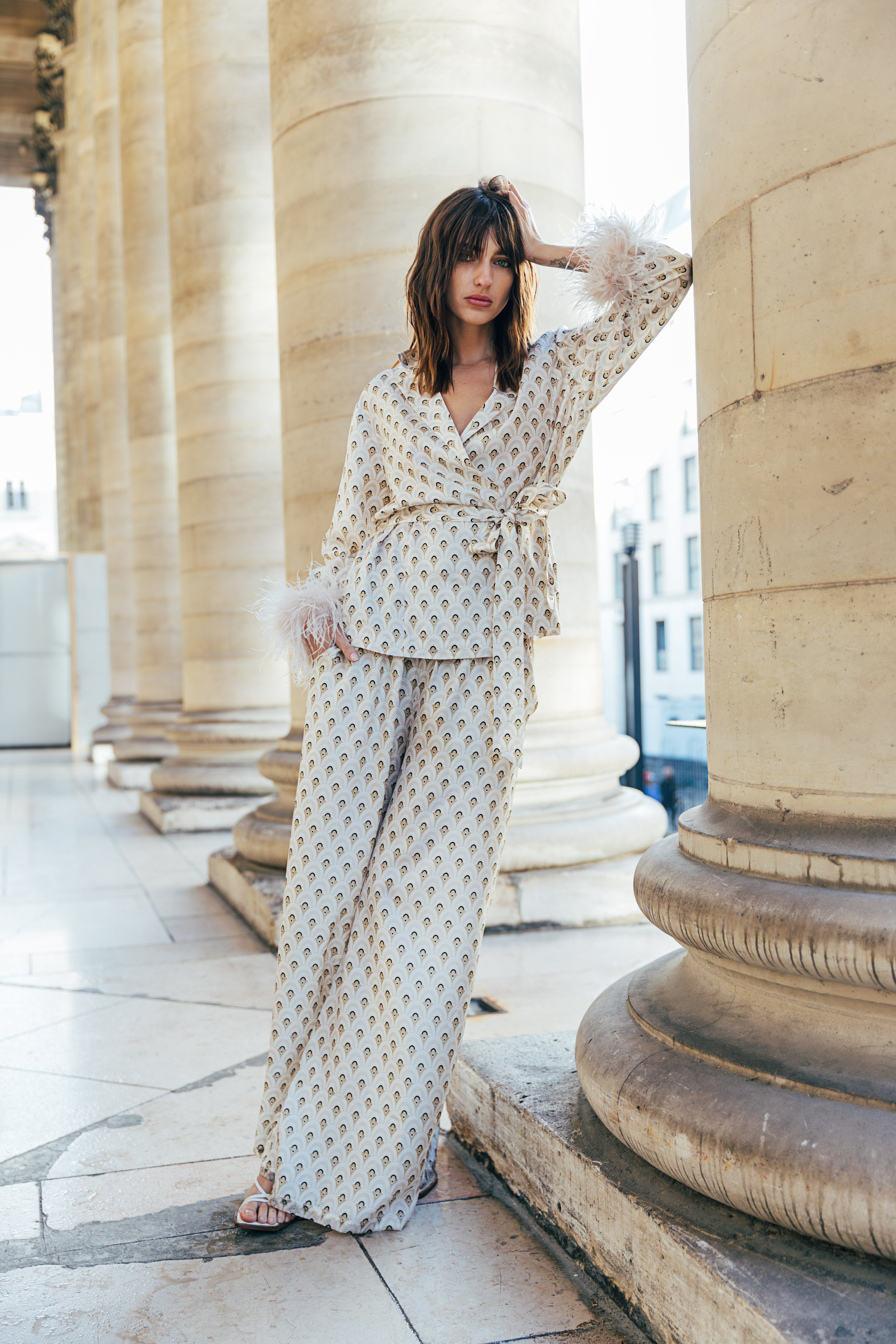 VESTE DIANE PLUMES - POPCORN