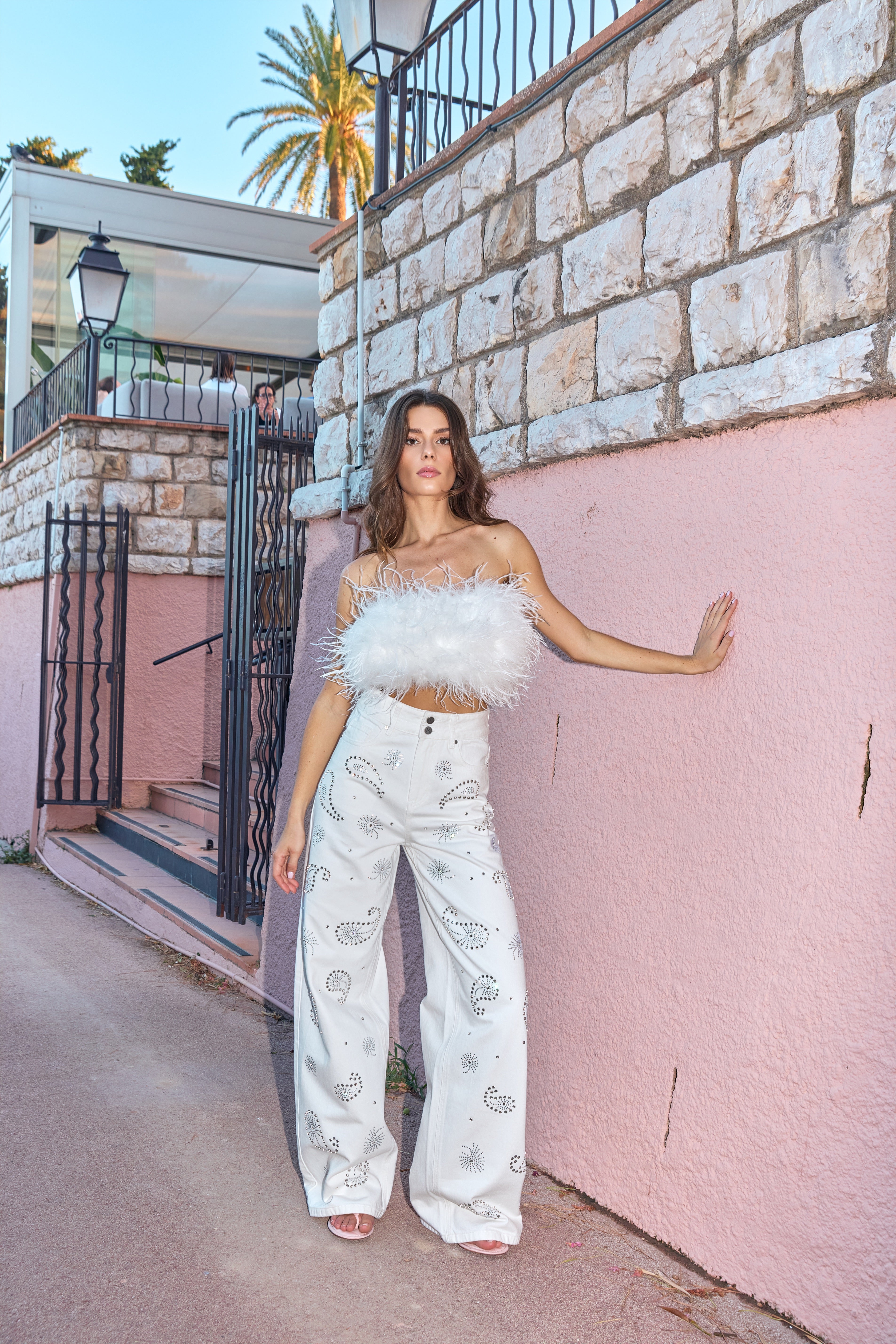 JEANS LARA - PAISLEY BLANC