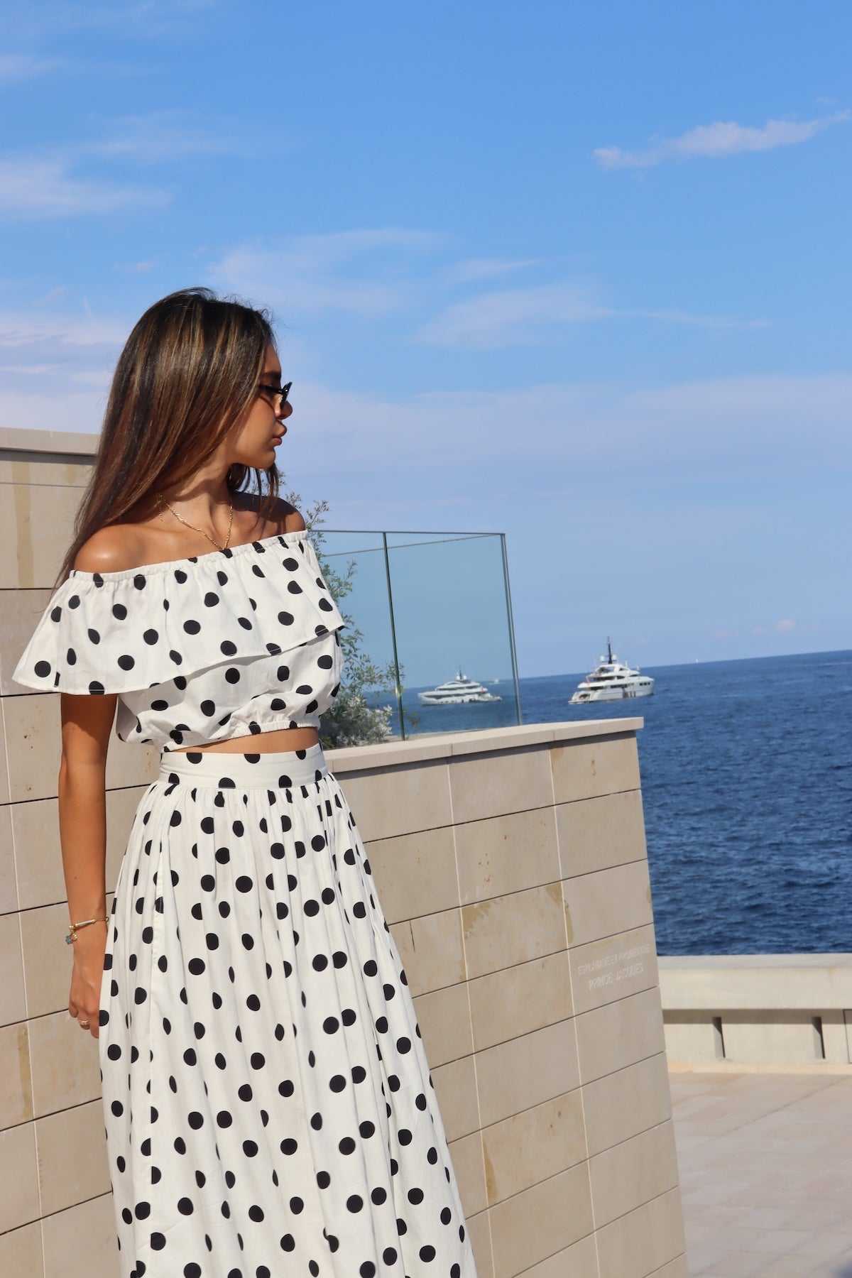 JUPE FLAVY - WHITE POLKA