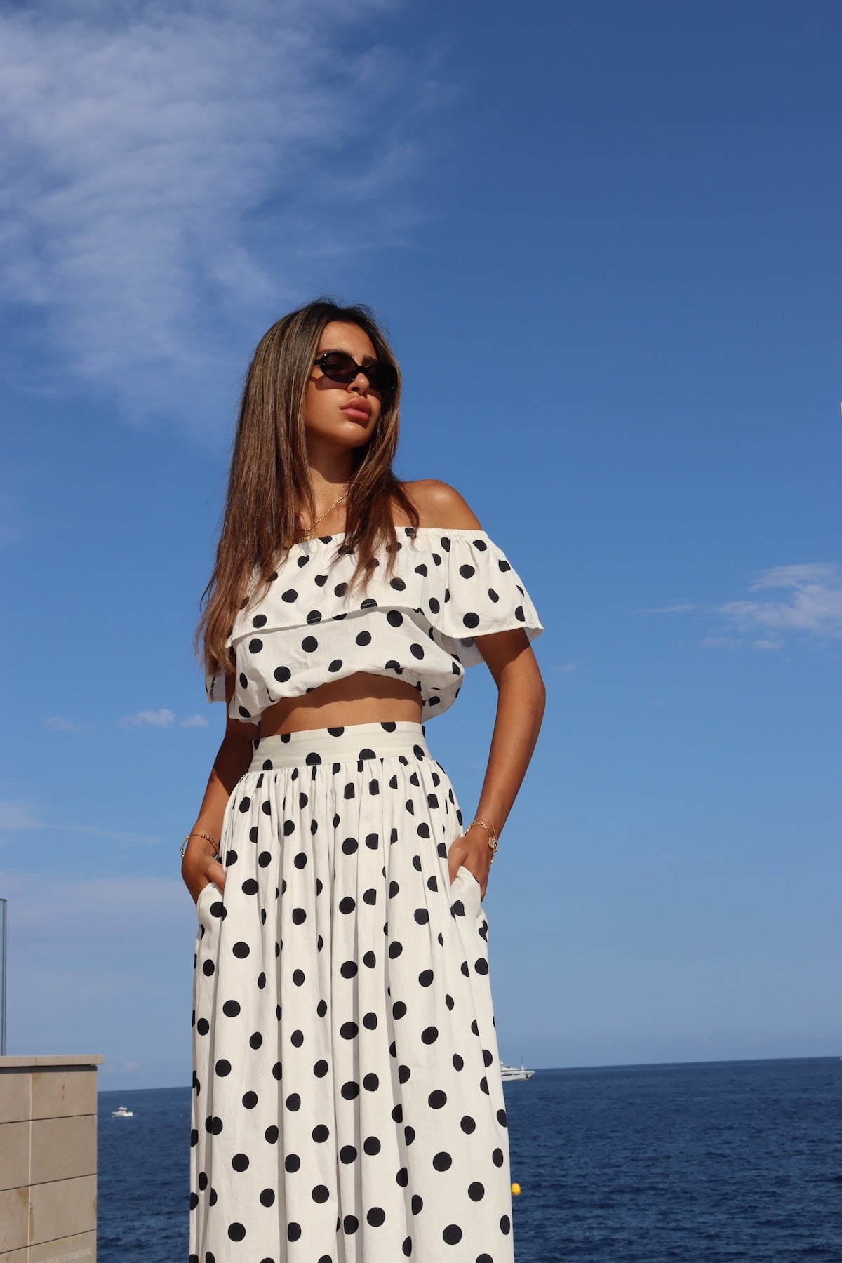 JUPE FLAVY - WHITE POLKA