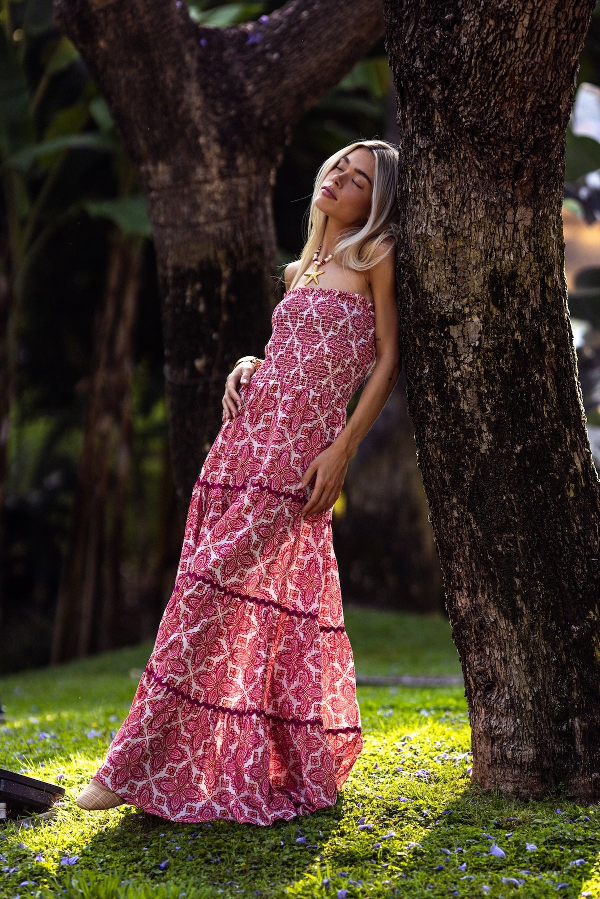 ROBE TISHA - RED LOTUS