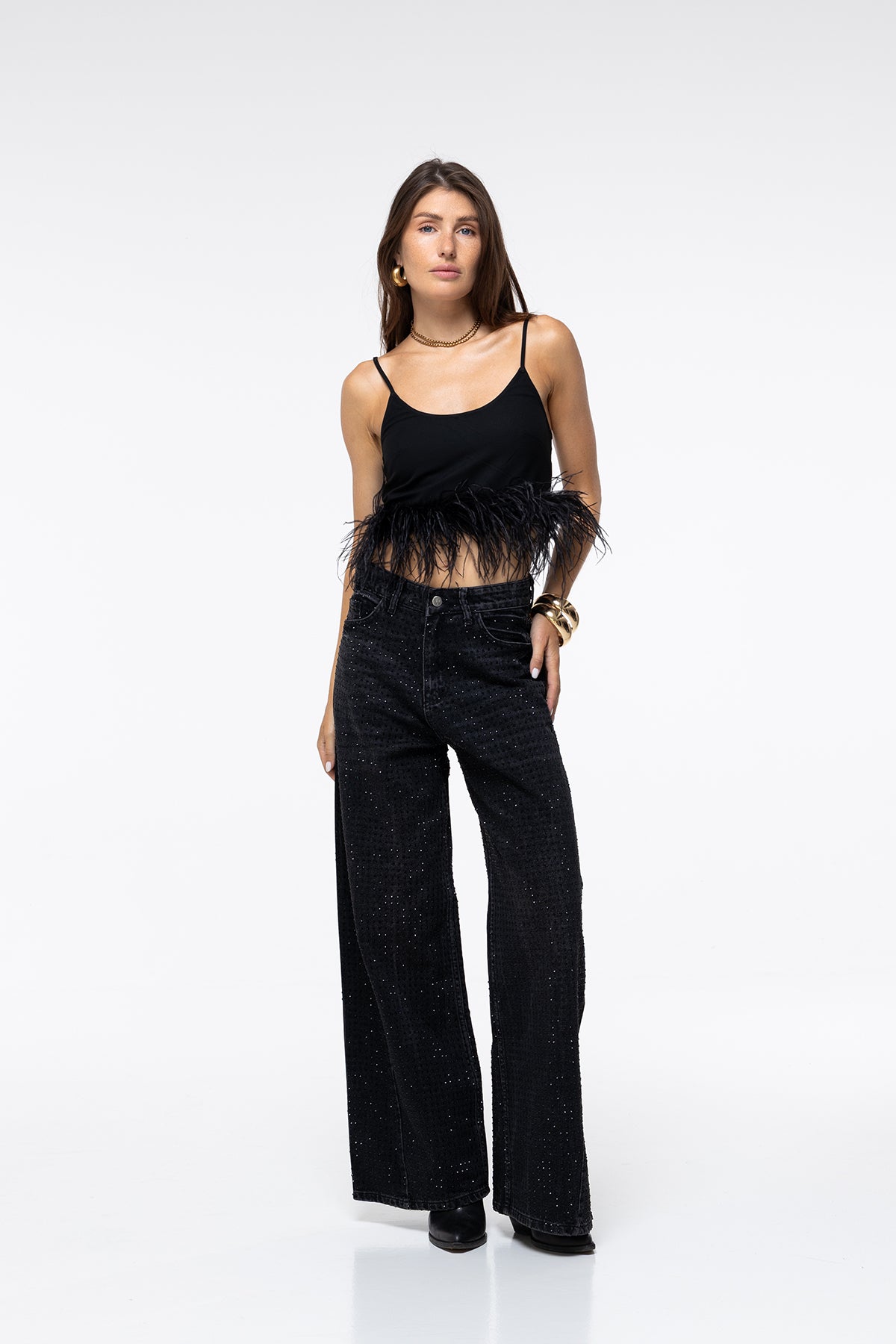 BRA TOP PLUMES - NOIR