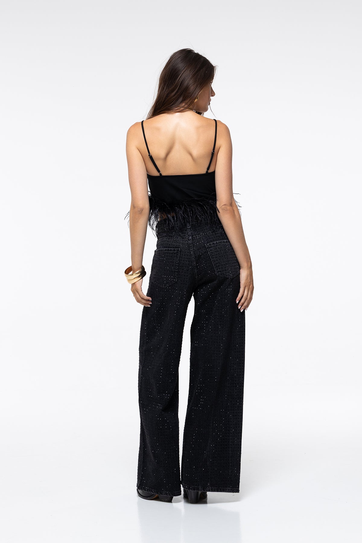 BRA TOP PLUMES - NOIR