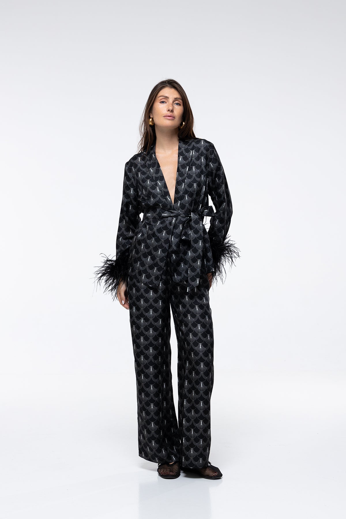 PANTALON KENZA - BLACK PEACOCK