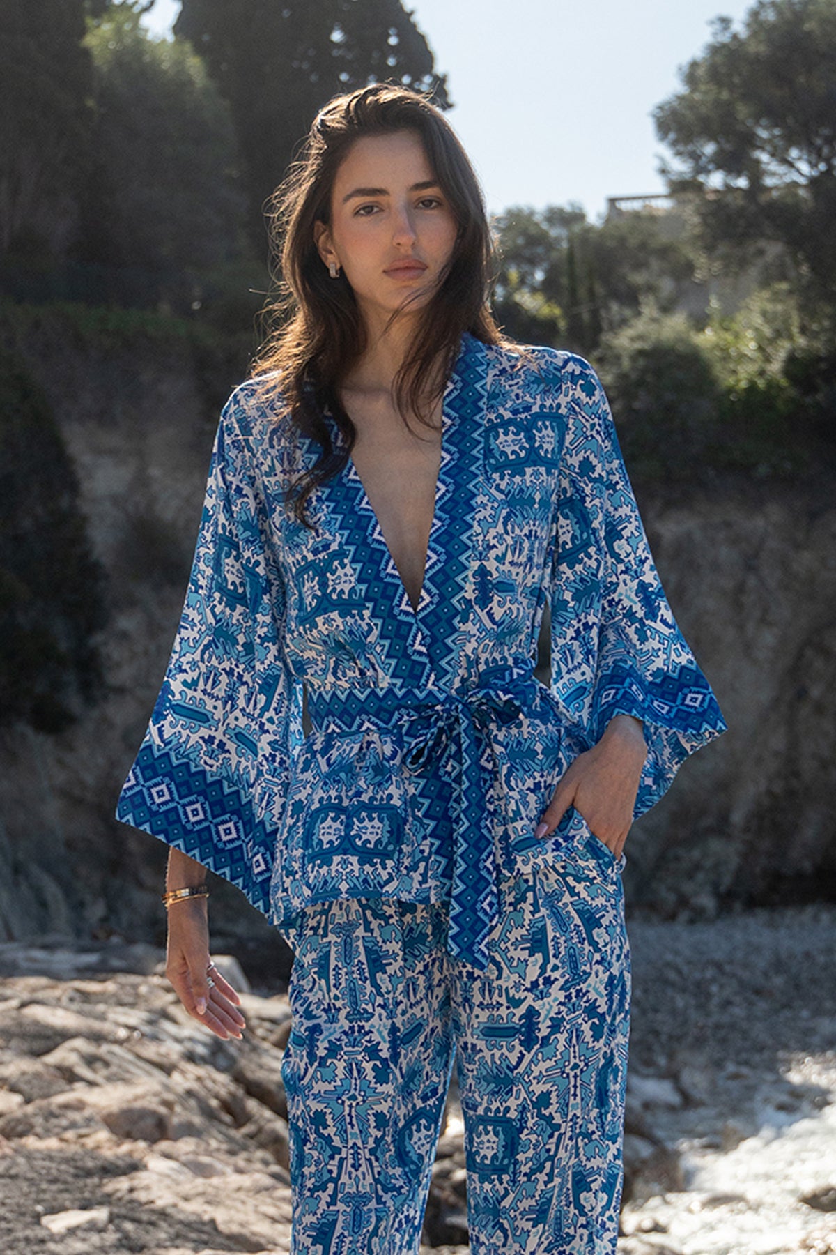 KIMONO DALIA - BLEU AZTEC