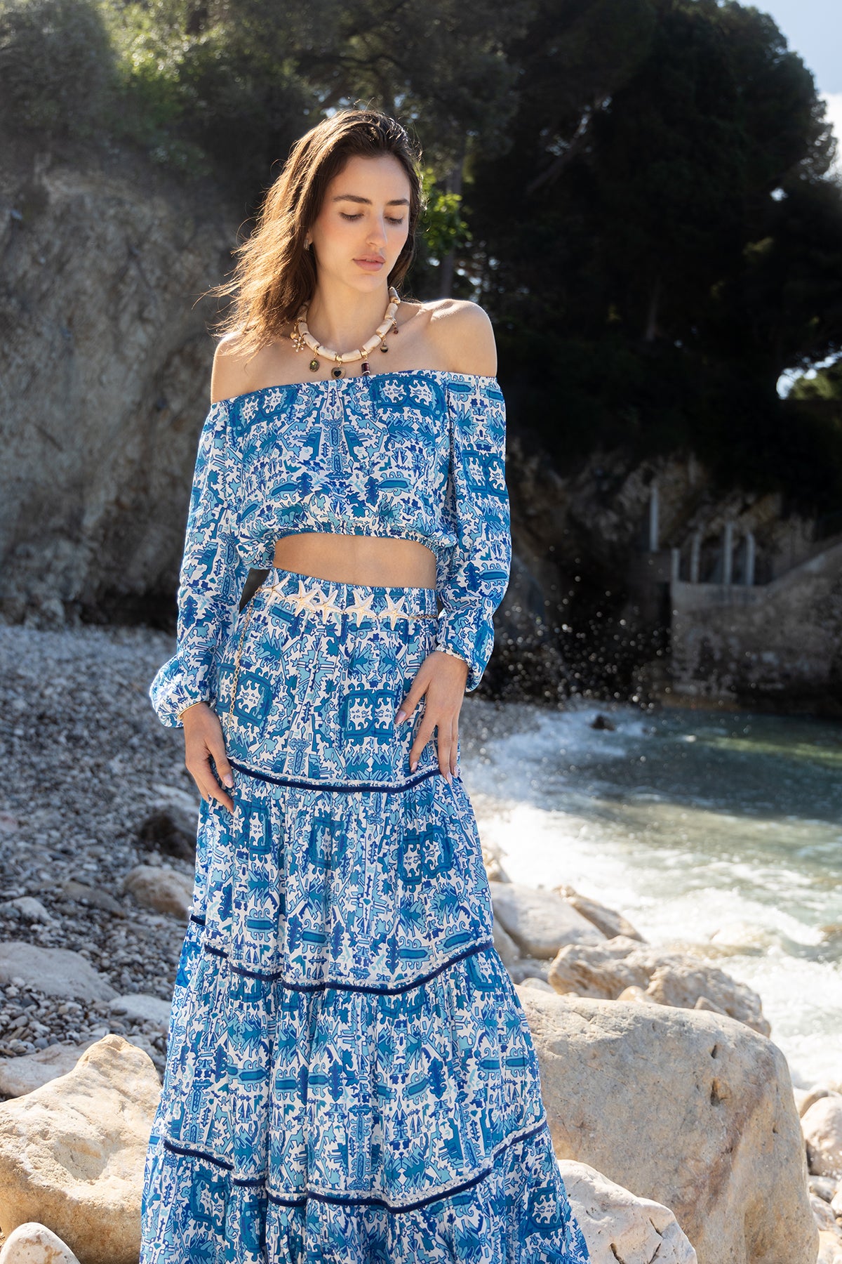 TOP JOANA - BLEU AZTEC