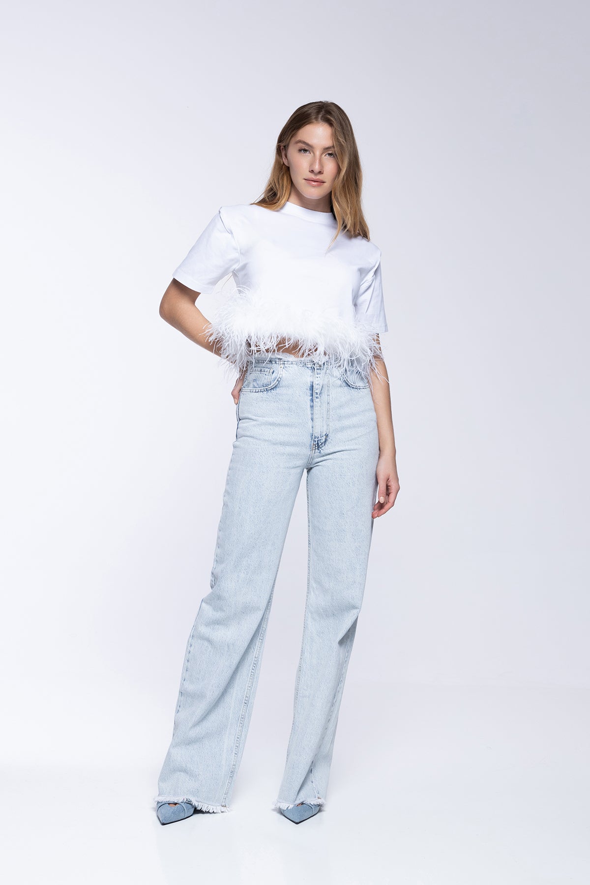 FEATHERS T-SHIRT - WHITE