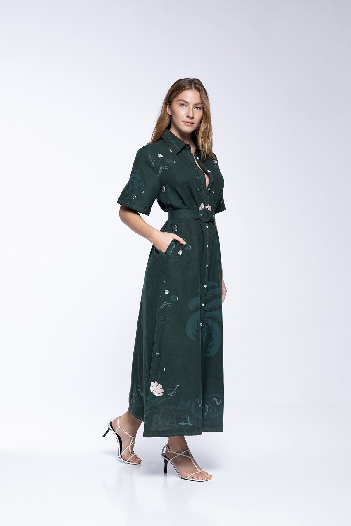 ROBE CHIARA - KHAKI PALM TREE