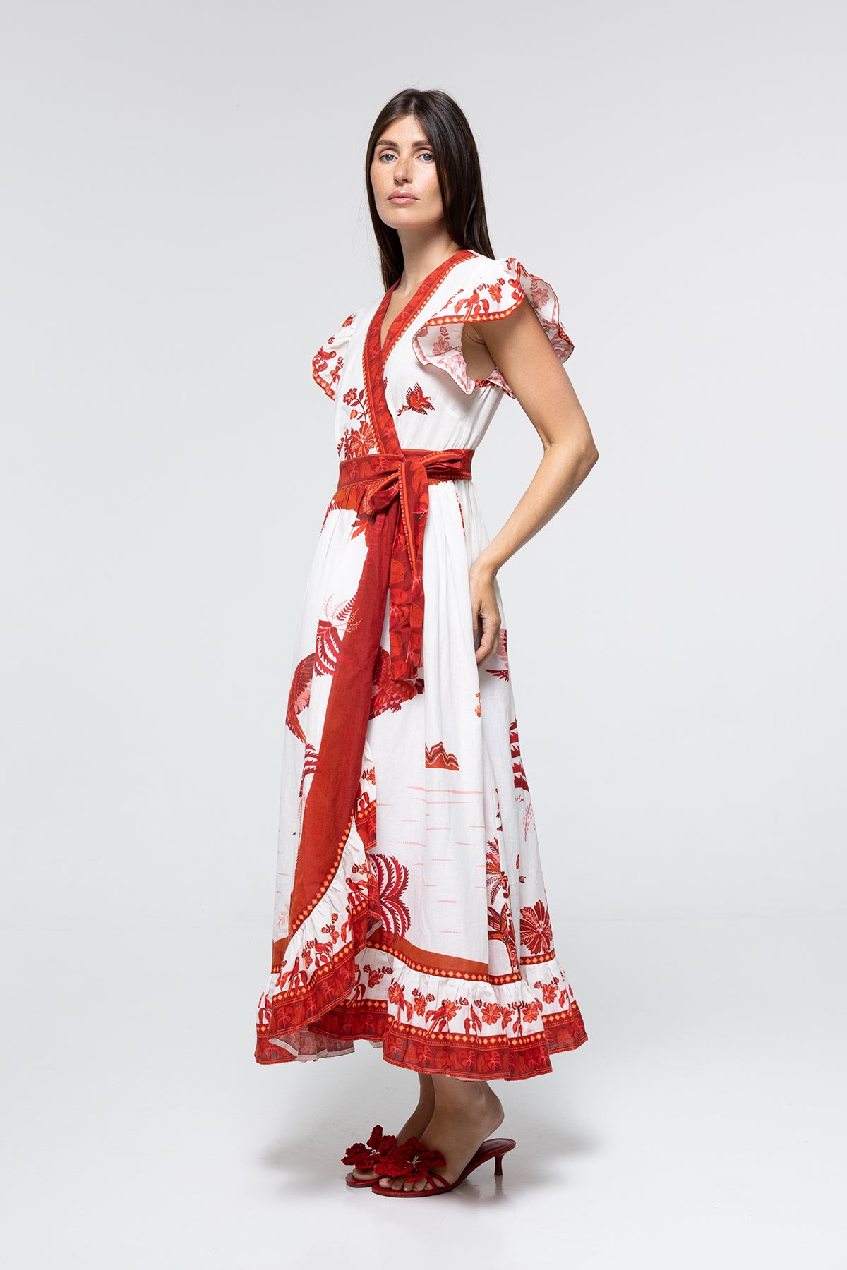 ROBE CAMILLE - RED PARROT