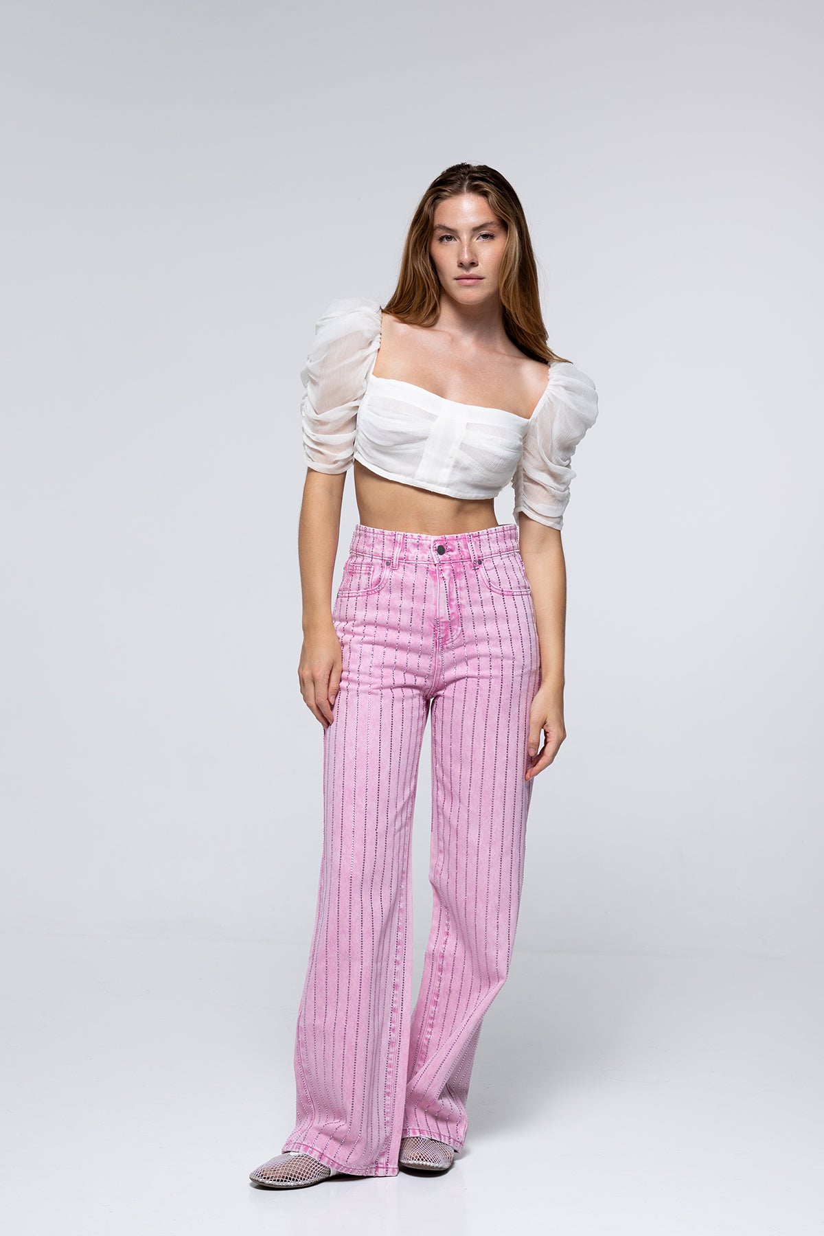 JEANS SCARLETT - STRASS ROSE